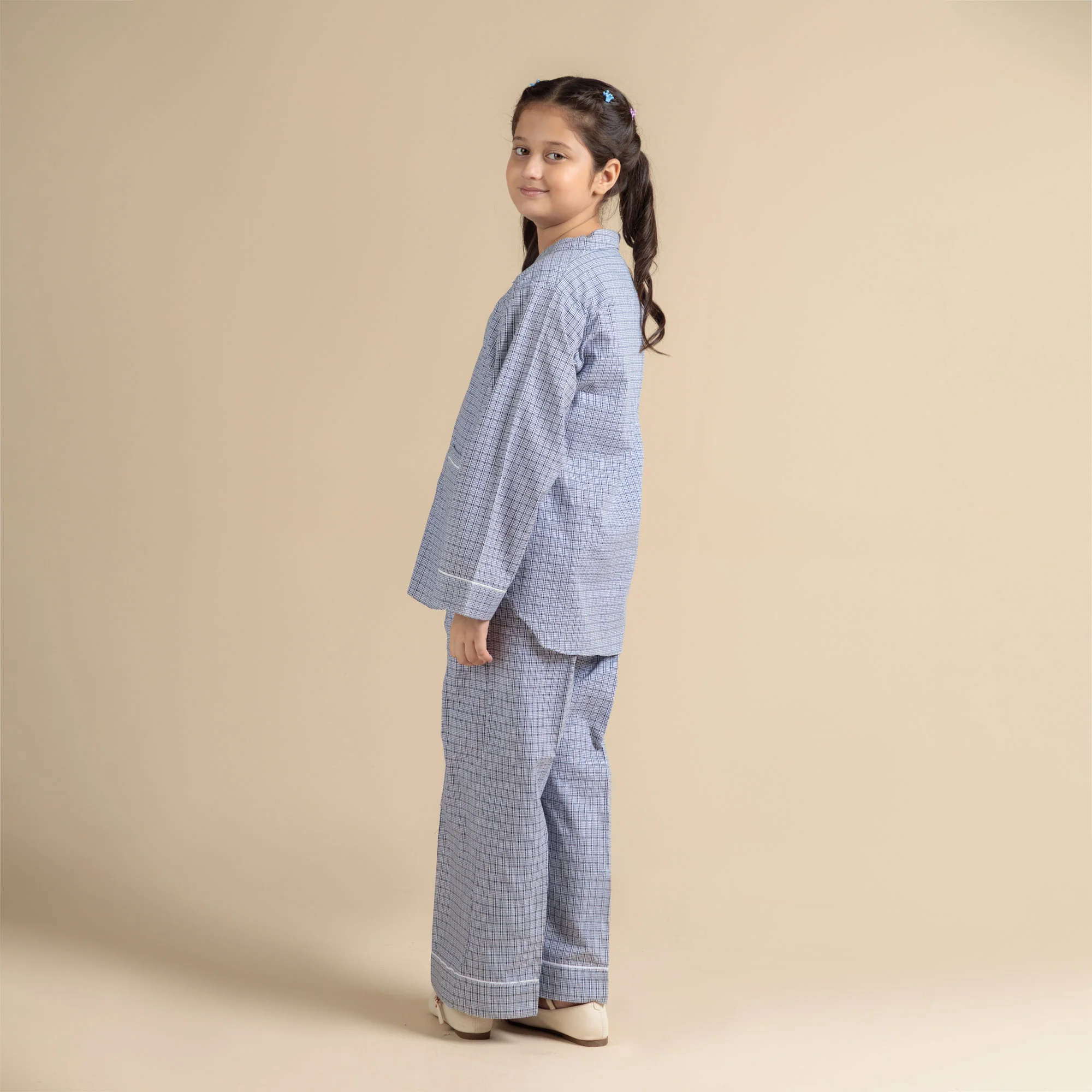 Blue Box Check Night Suit - Image 3