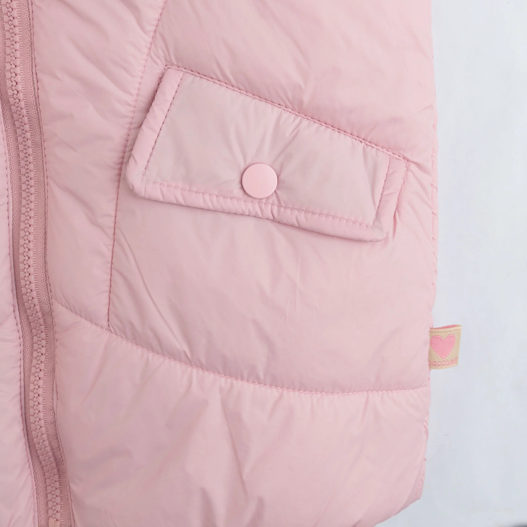 Pastel Pink Hooded Puffer Vest - Image 3