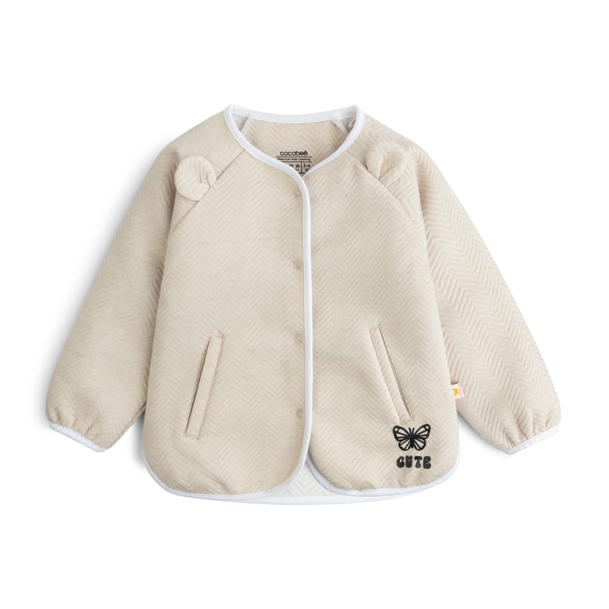 Cutie Beige Quilted Jacket
