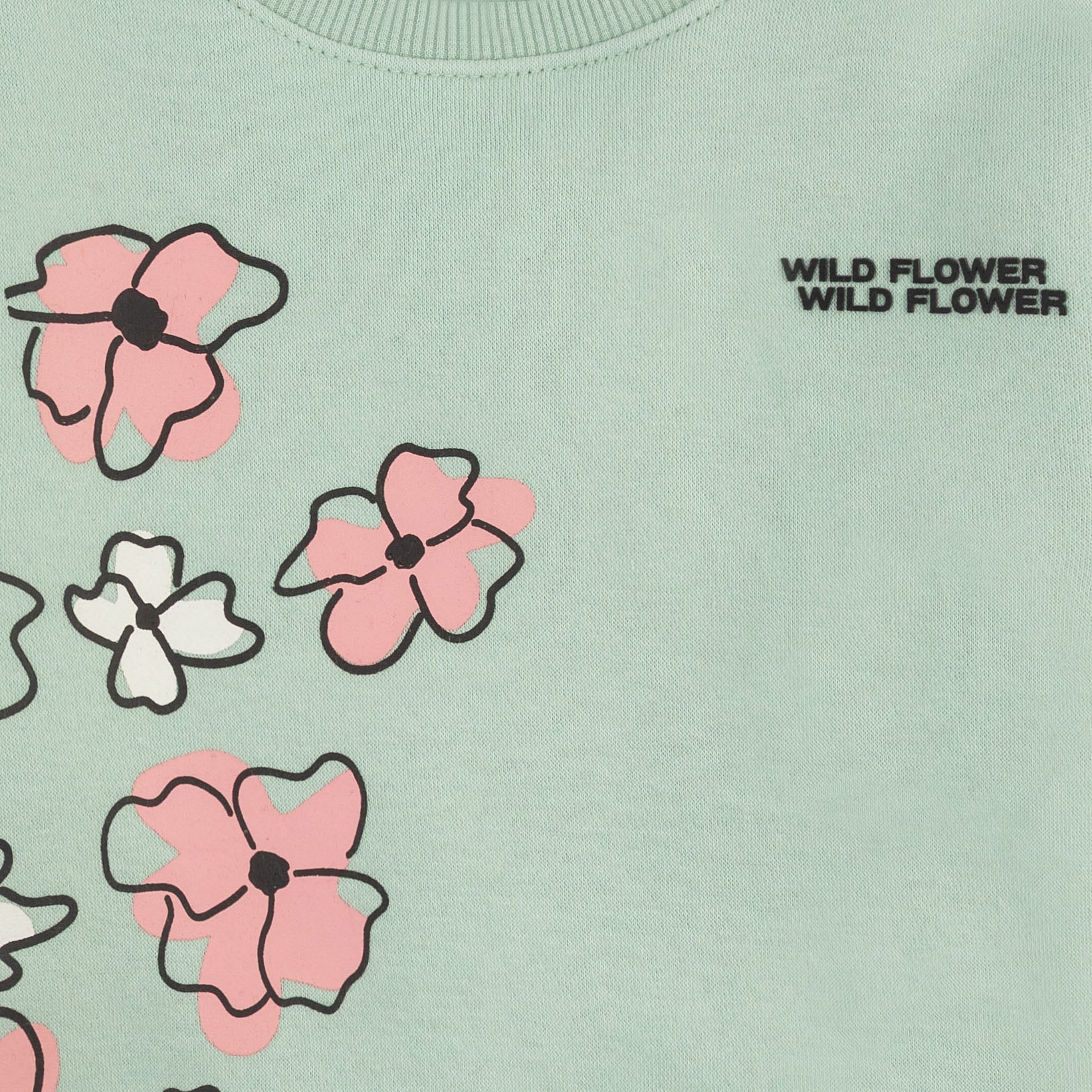 Pastel Mint Floral Sweatshirt - Image 2