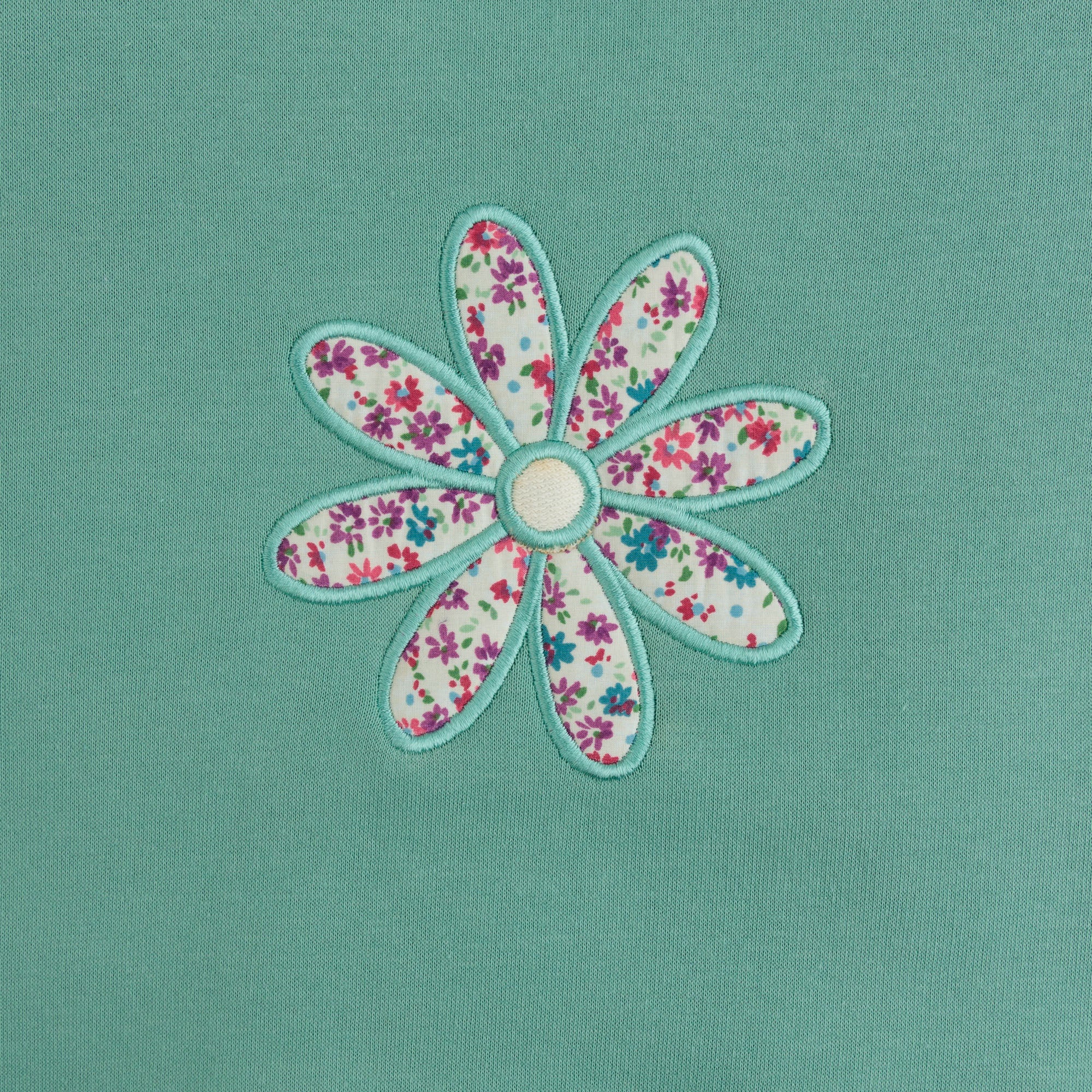 Aqua Bloom Embroidered Sweatshirt - Image 2