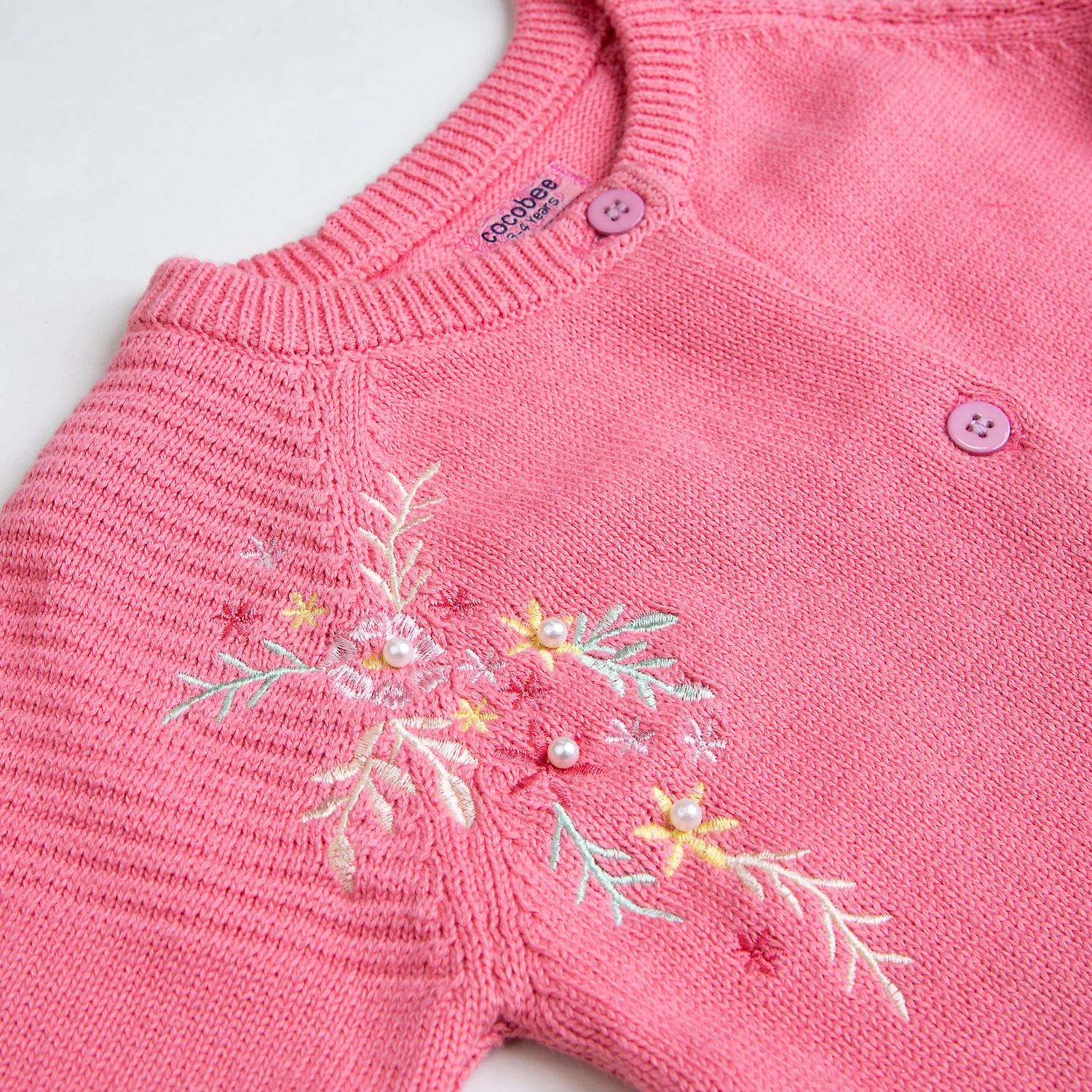Blush Pink Embroidered Cardigan - Image 2