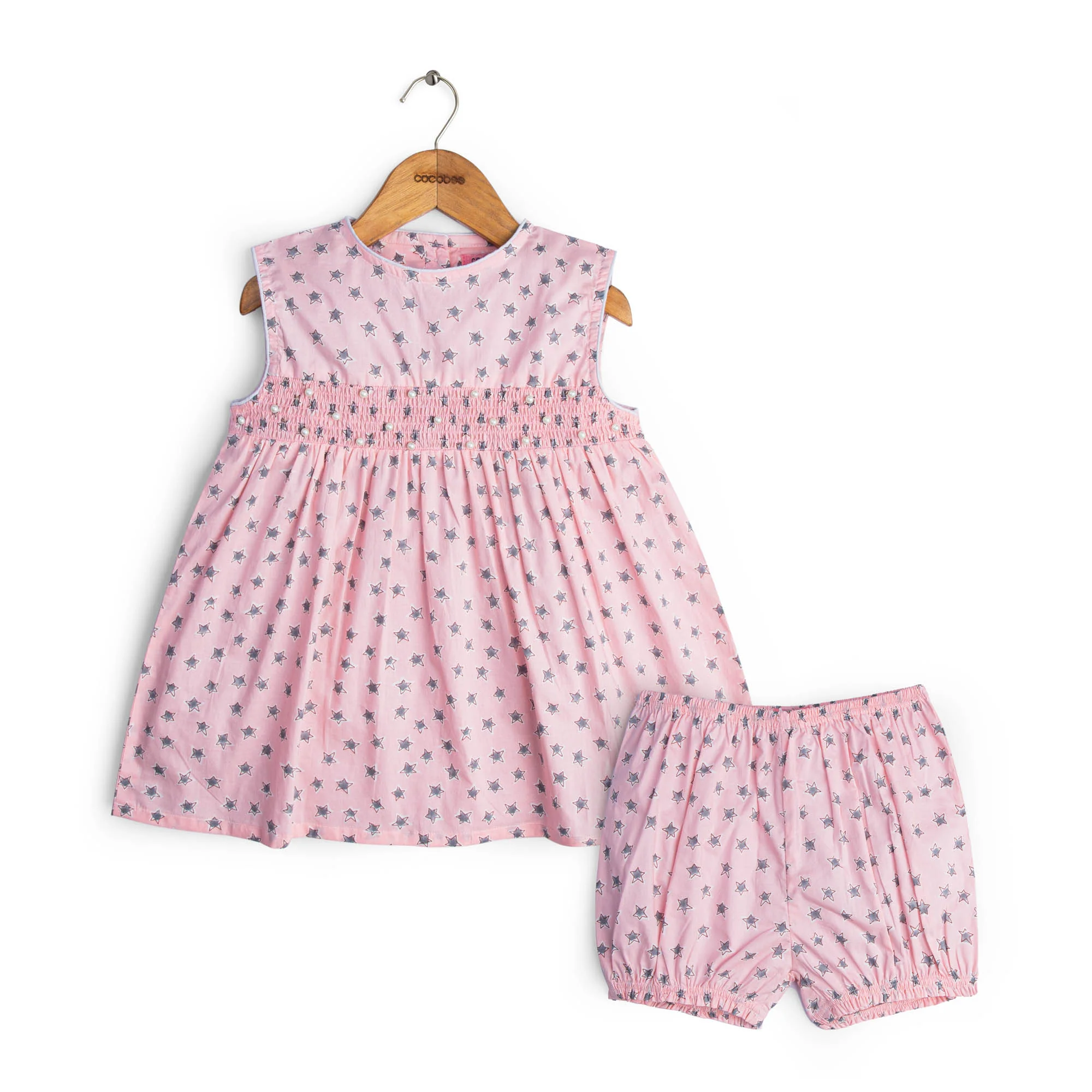 Pearly Pink Printed Two-Piece