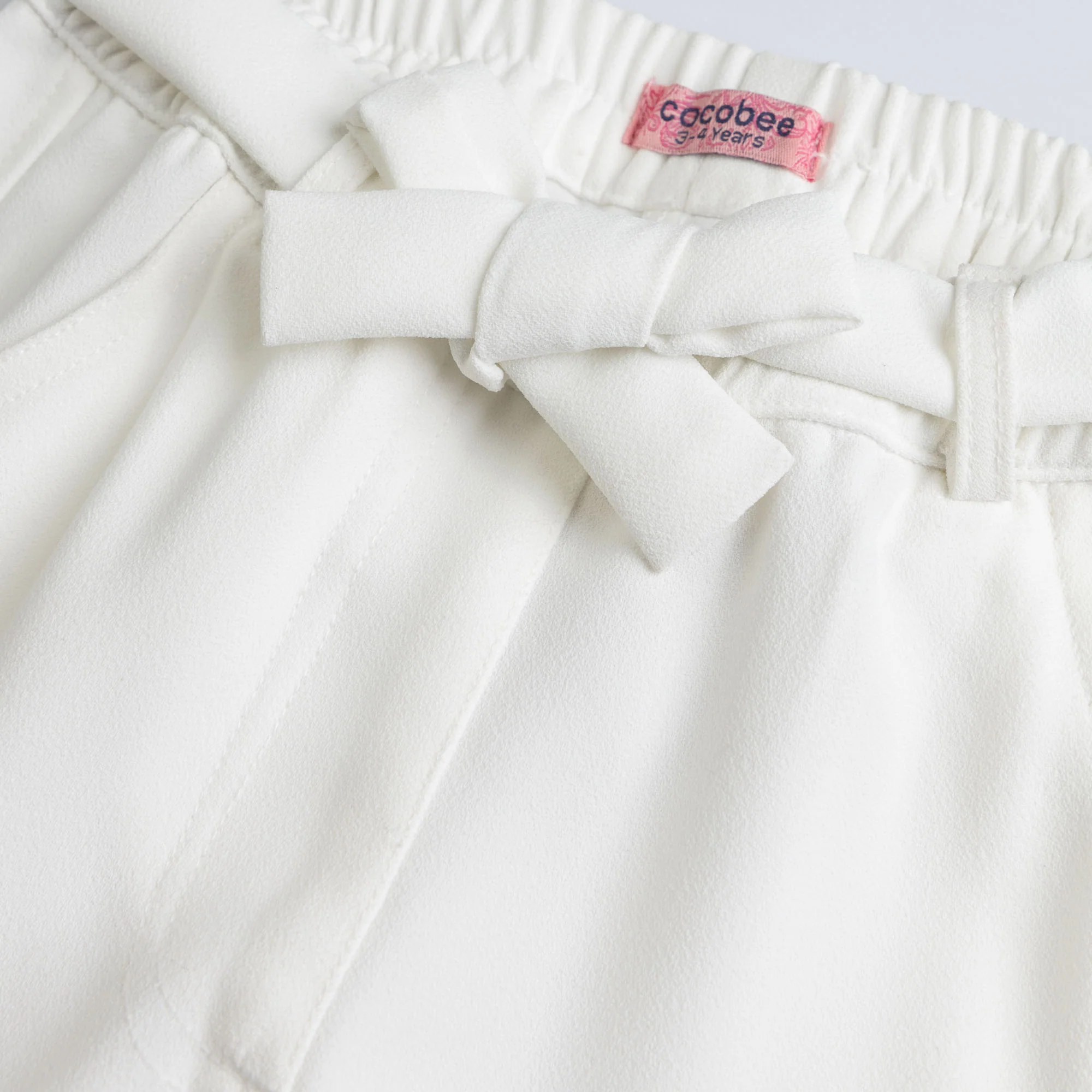 Belted Plain White Trouser - Image 2
