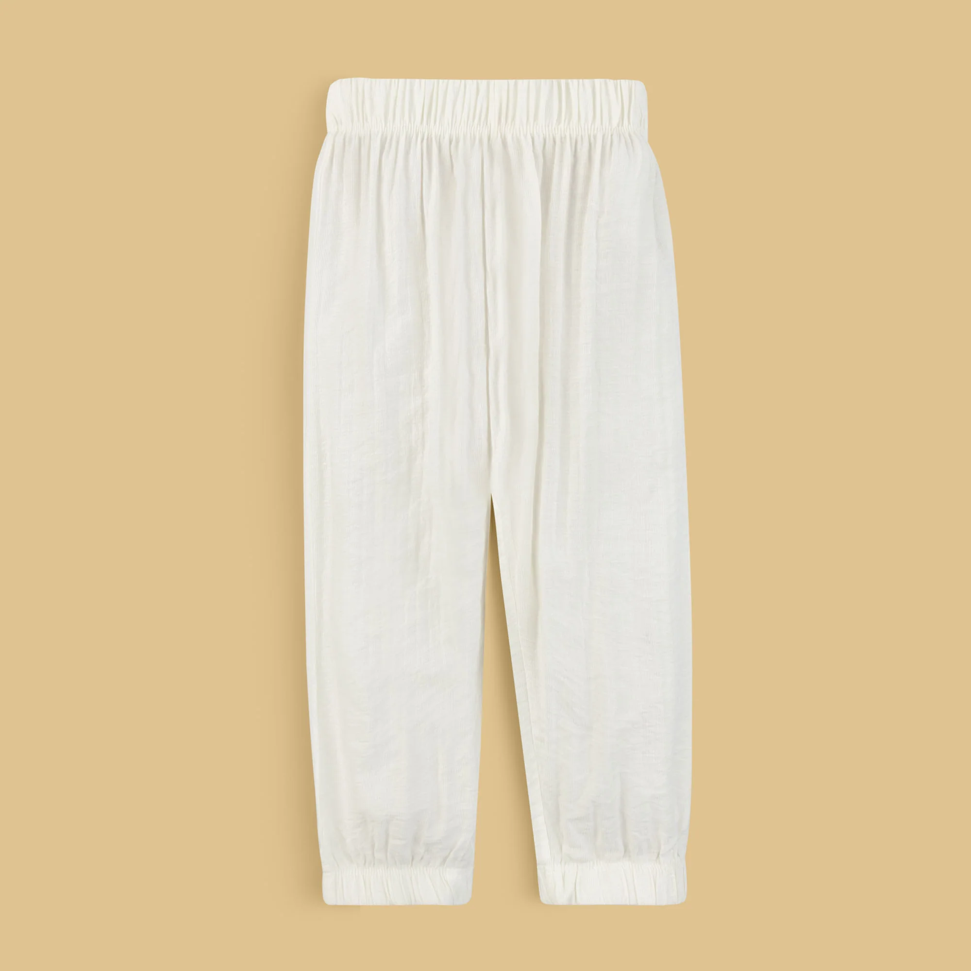 Pure White Elastic Waist Trouser