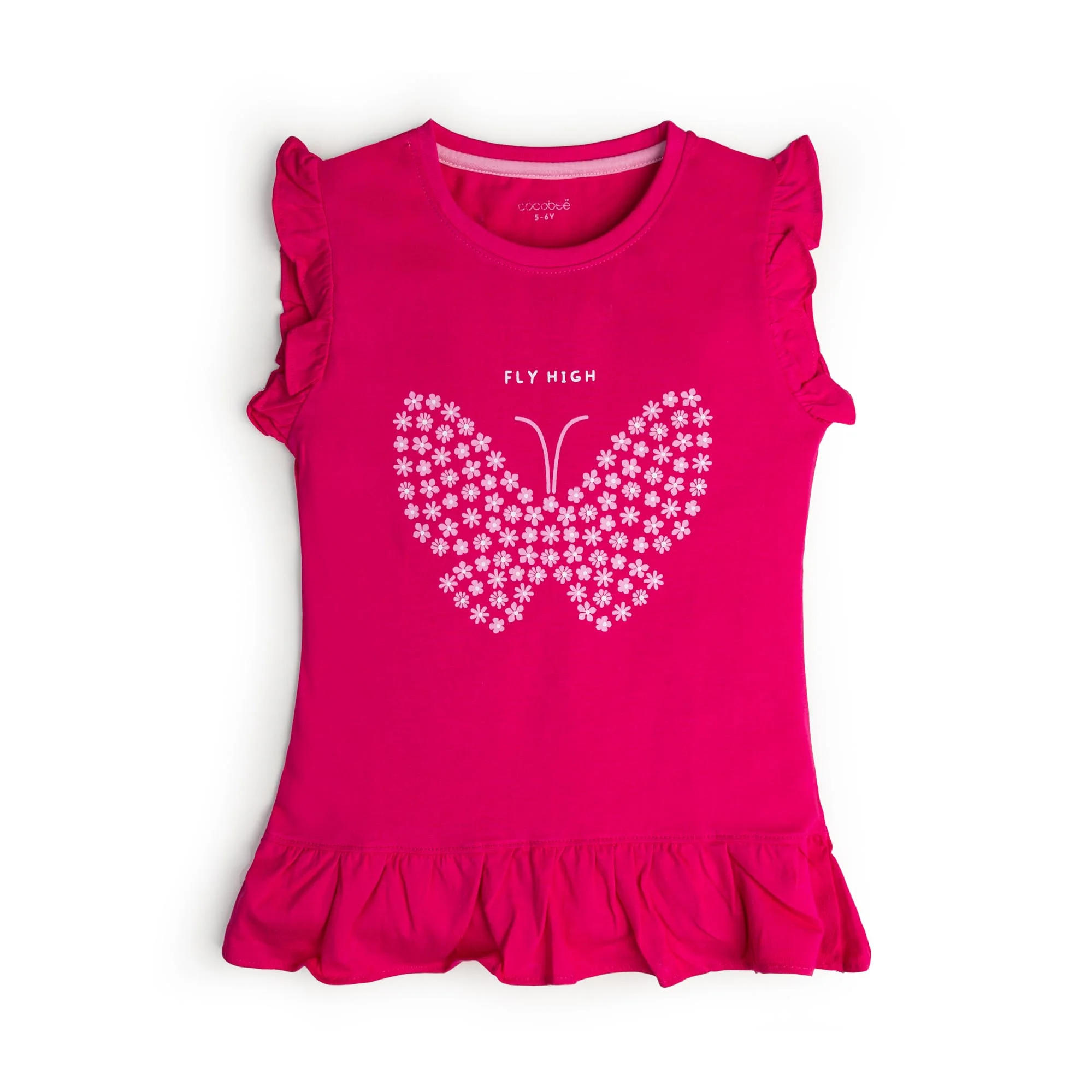 Pink Fly Ruffle T-shirt
