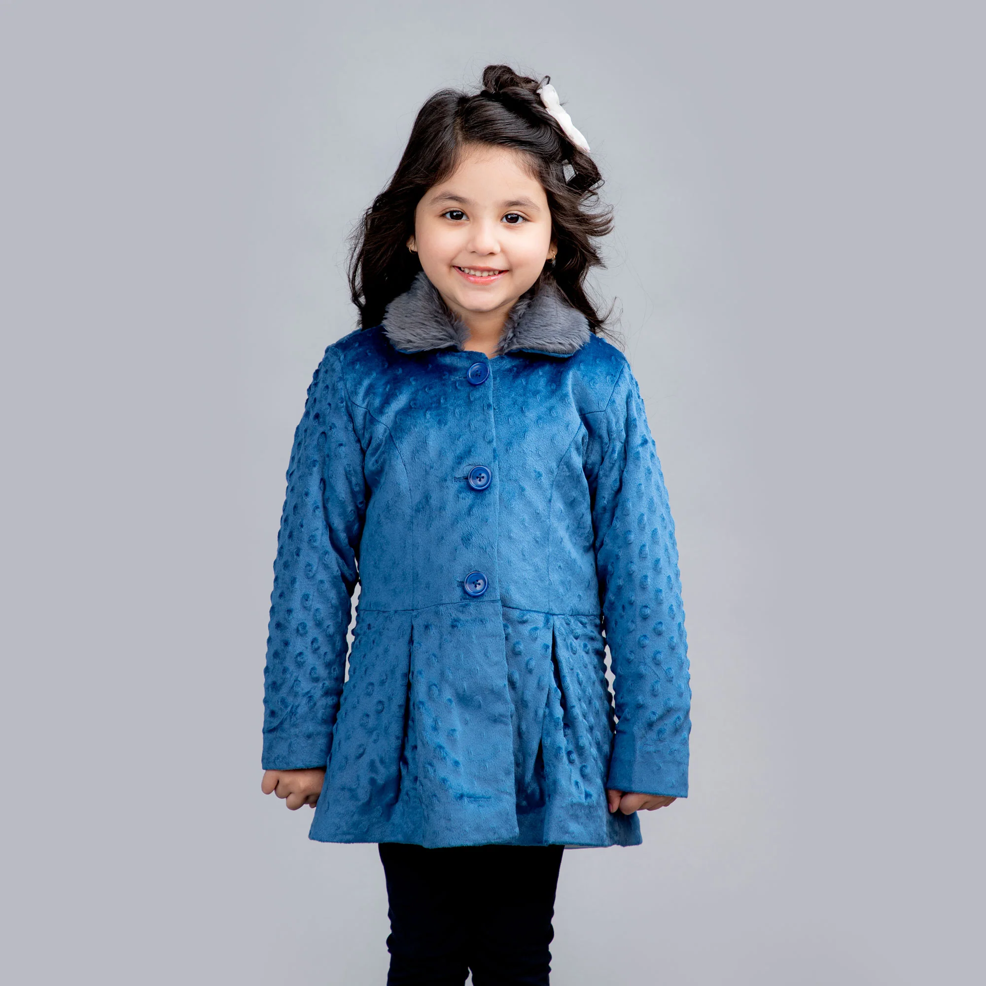 Blue Embossed Coat