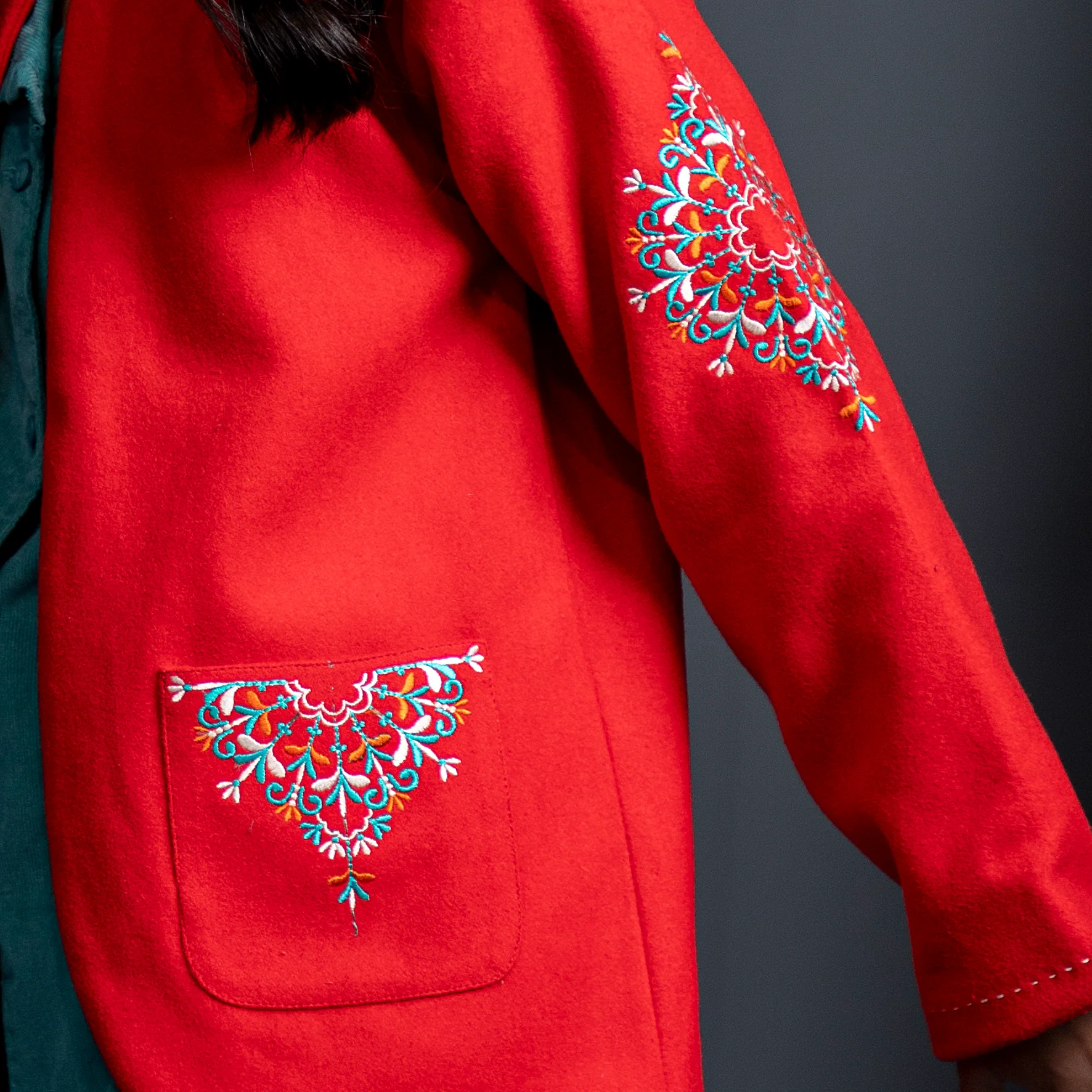 Poppy Red Coat - Image 3