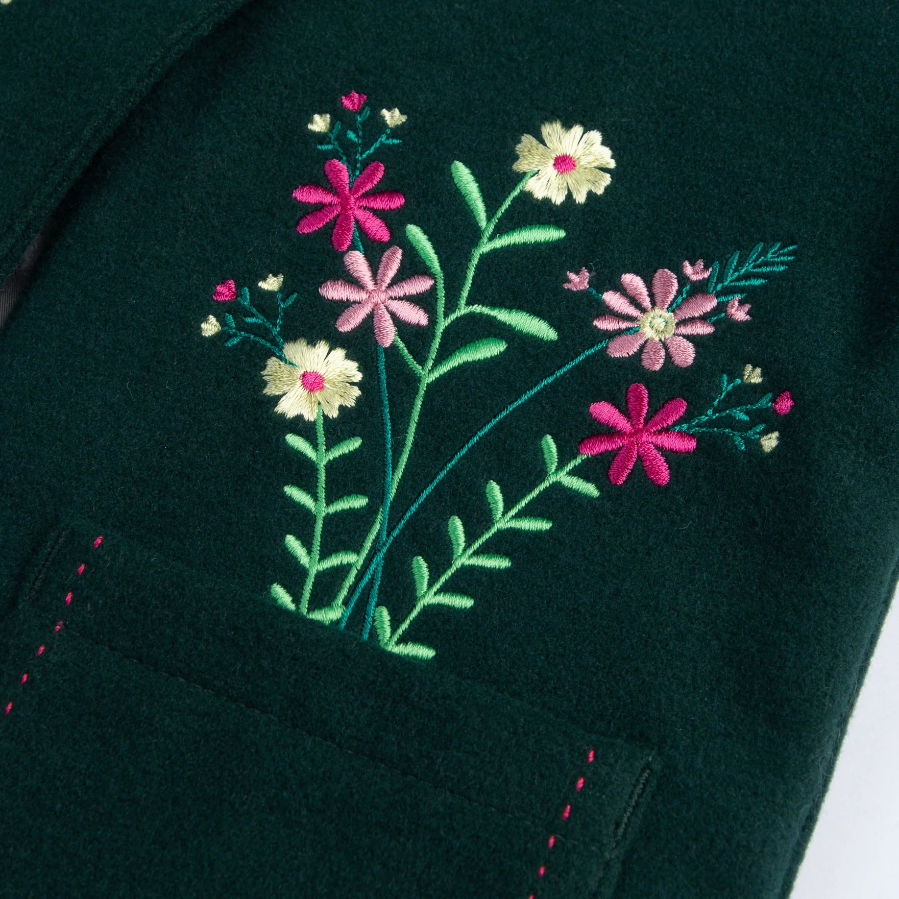 Verdant Green Embroidered Coat - Image 2