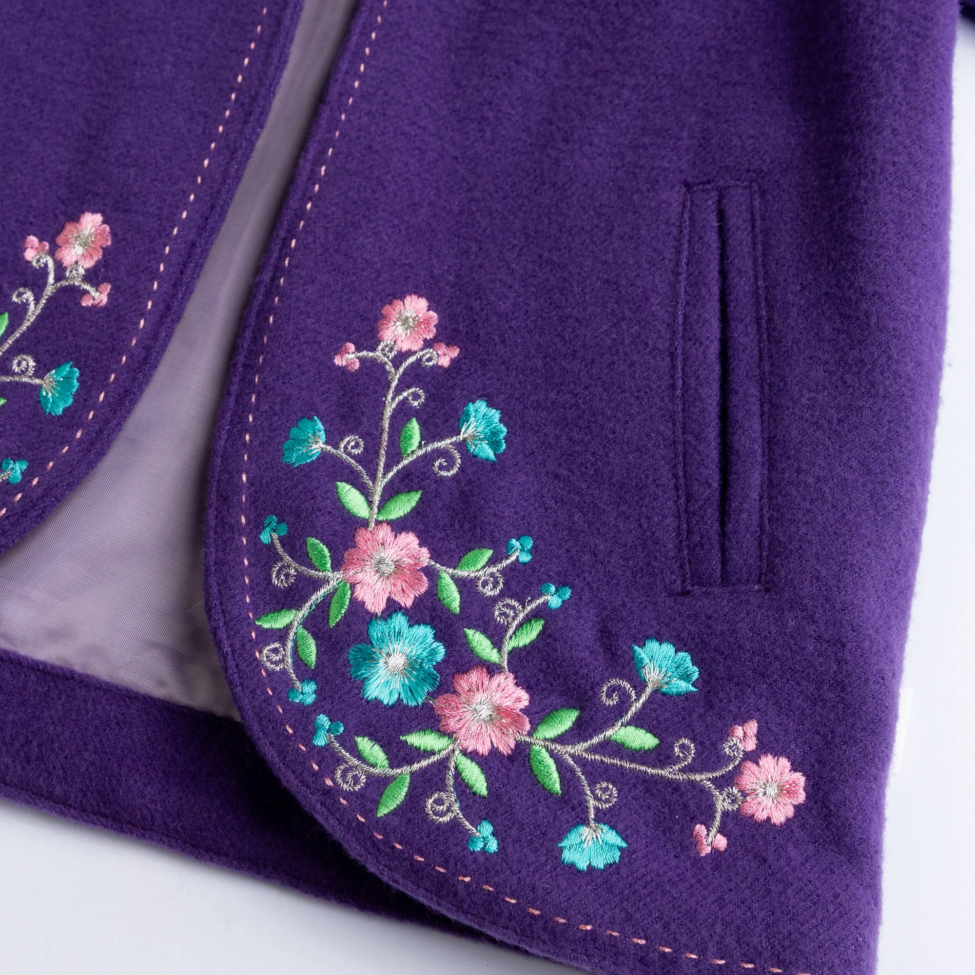 Purple Woollen Coat - Image 2