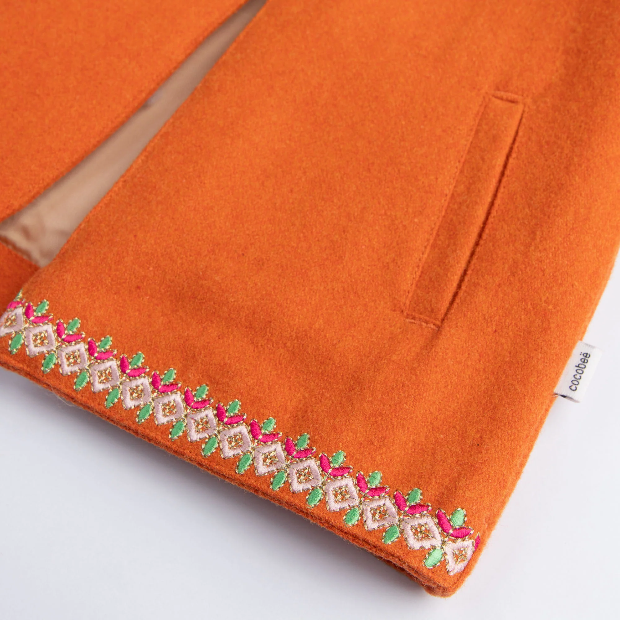Tangerine Embroidered Coat - Image 2