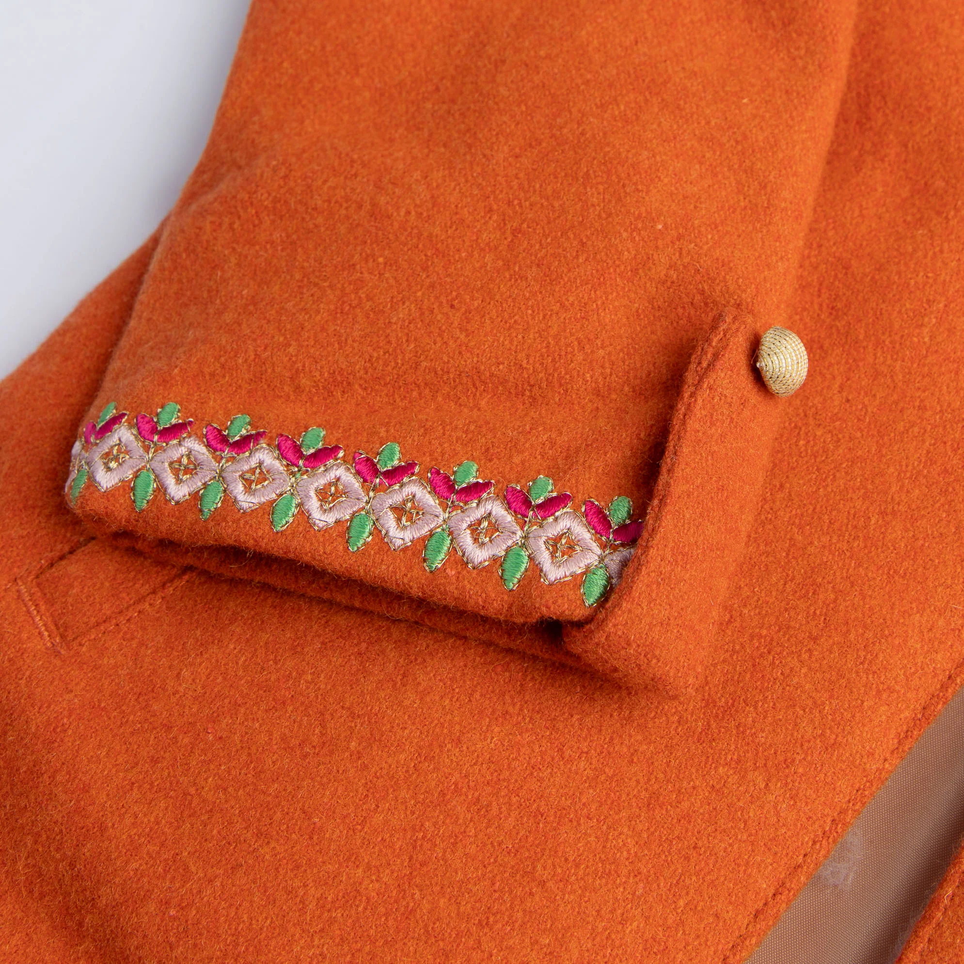 Tangerine Embroidered Coat - Image 3