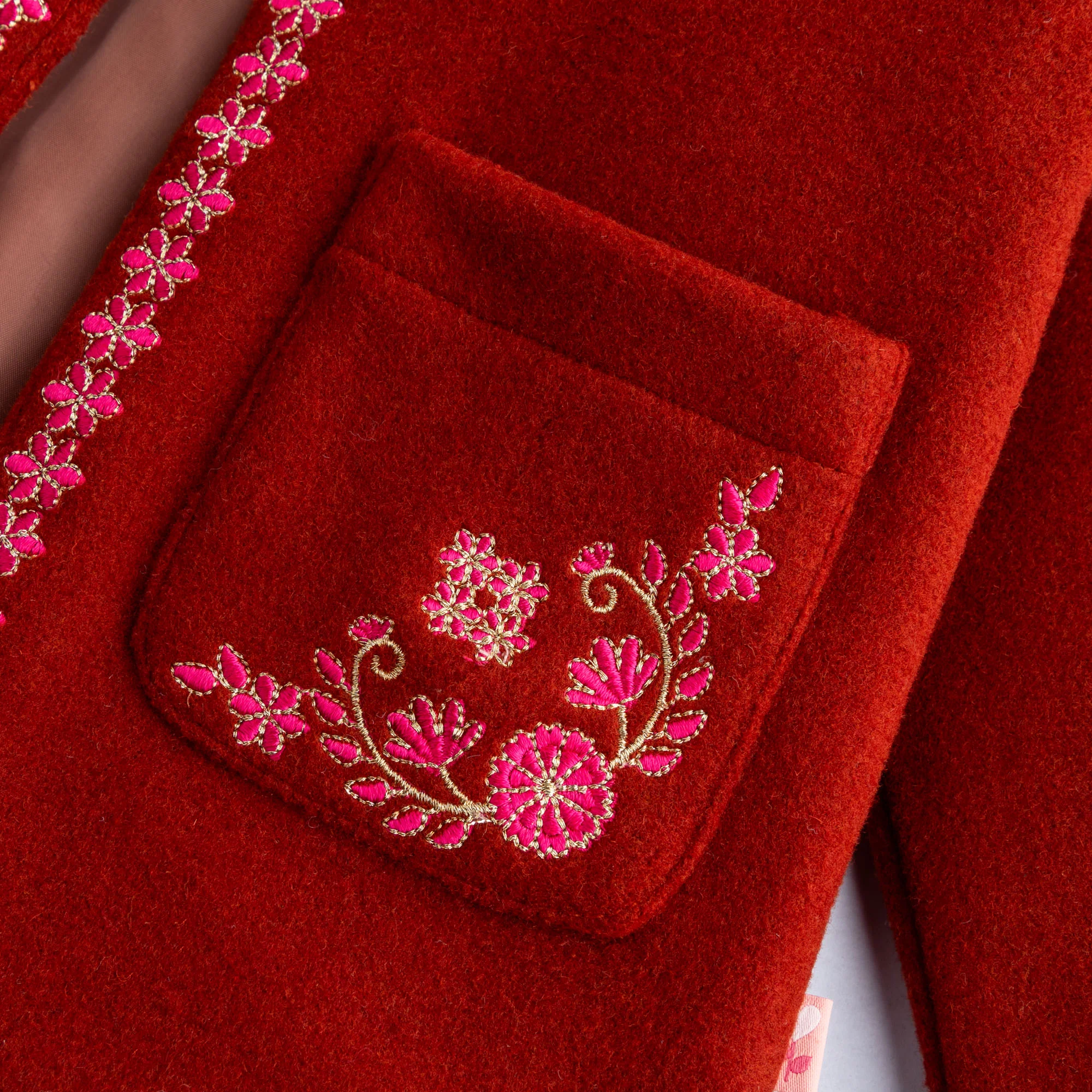 Maroon Couture Coat - Image 2