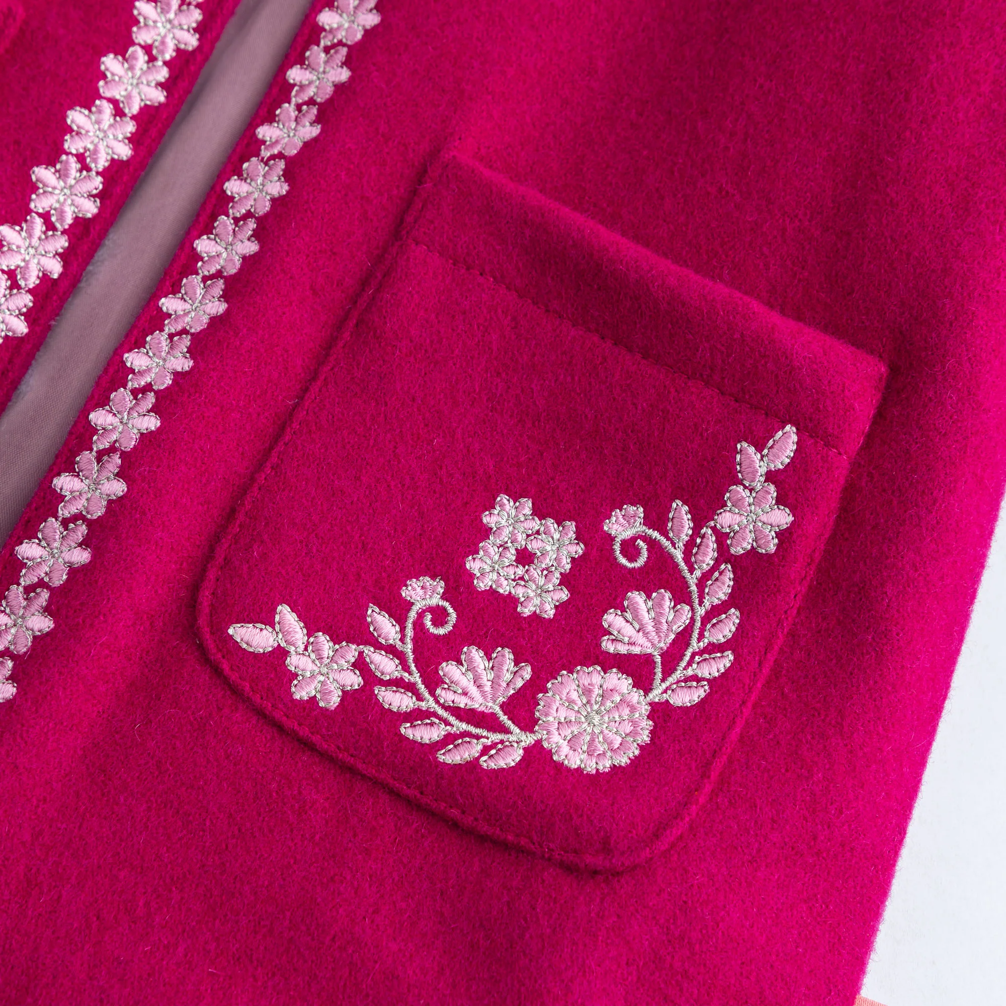 Vivid Pink Embroidered Coat - Image 2
