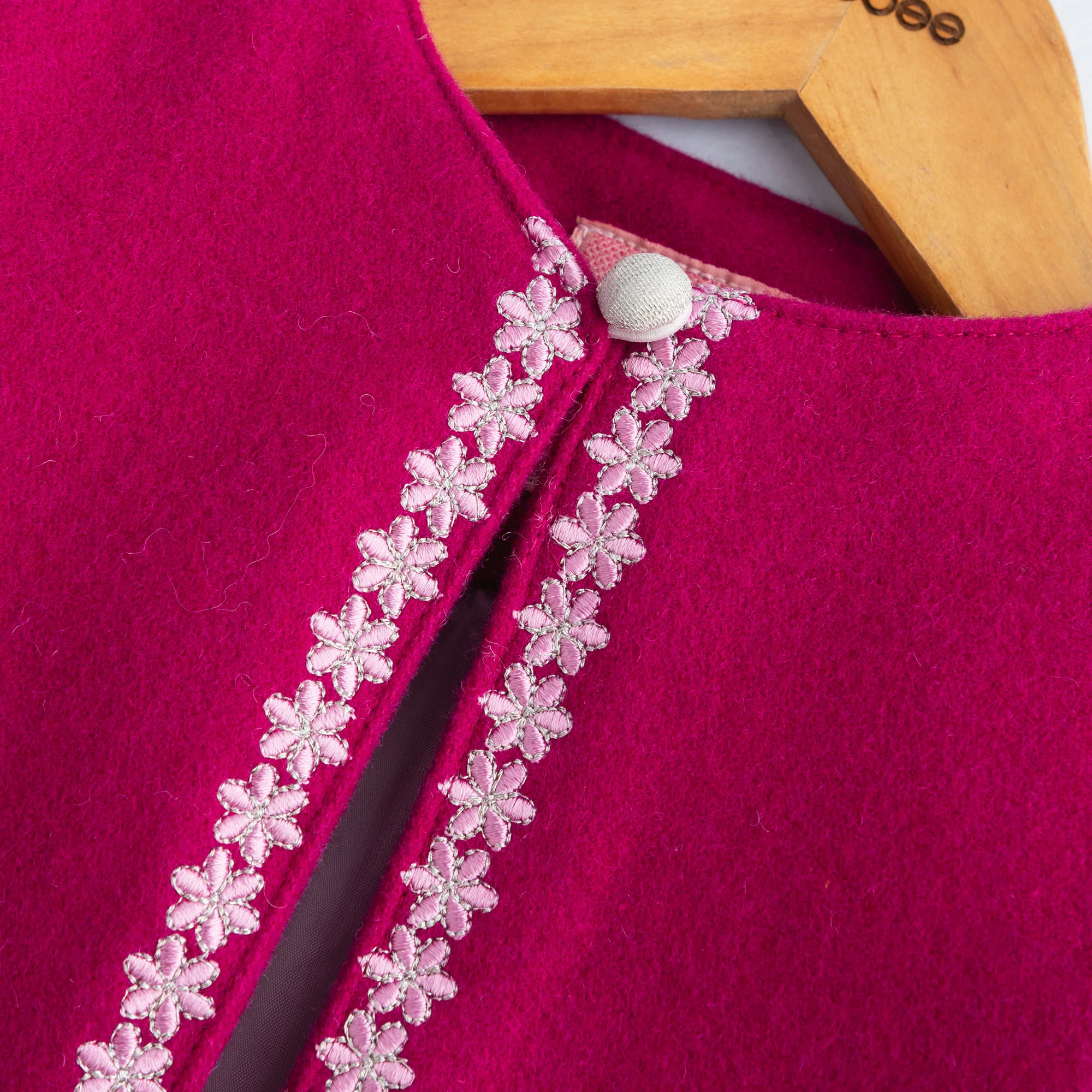 Vivid Pink Embroidered Coat - Image 3