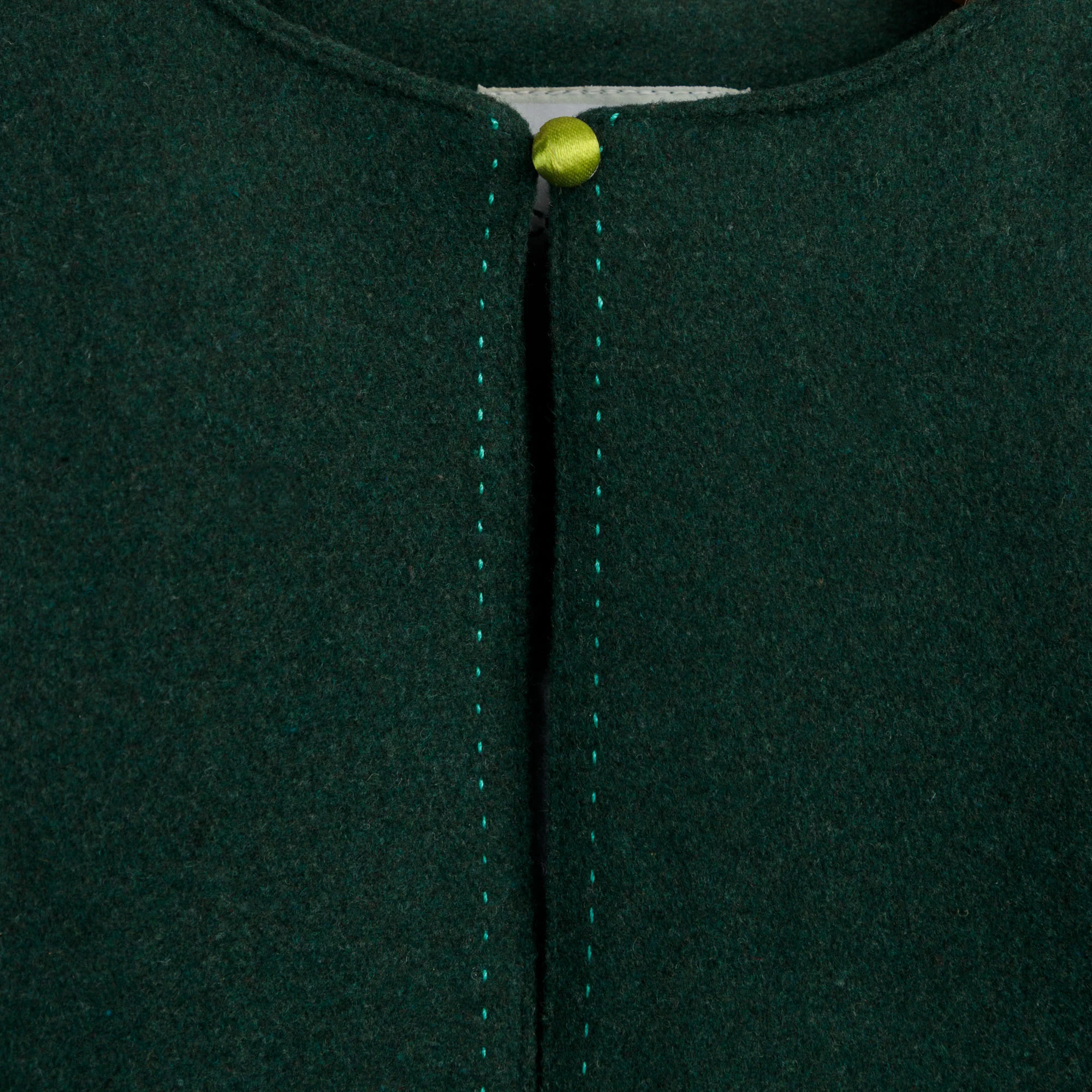 Green Thread Embroidered Coat - Image 3