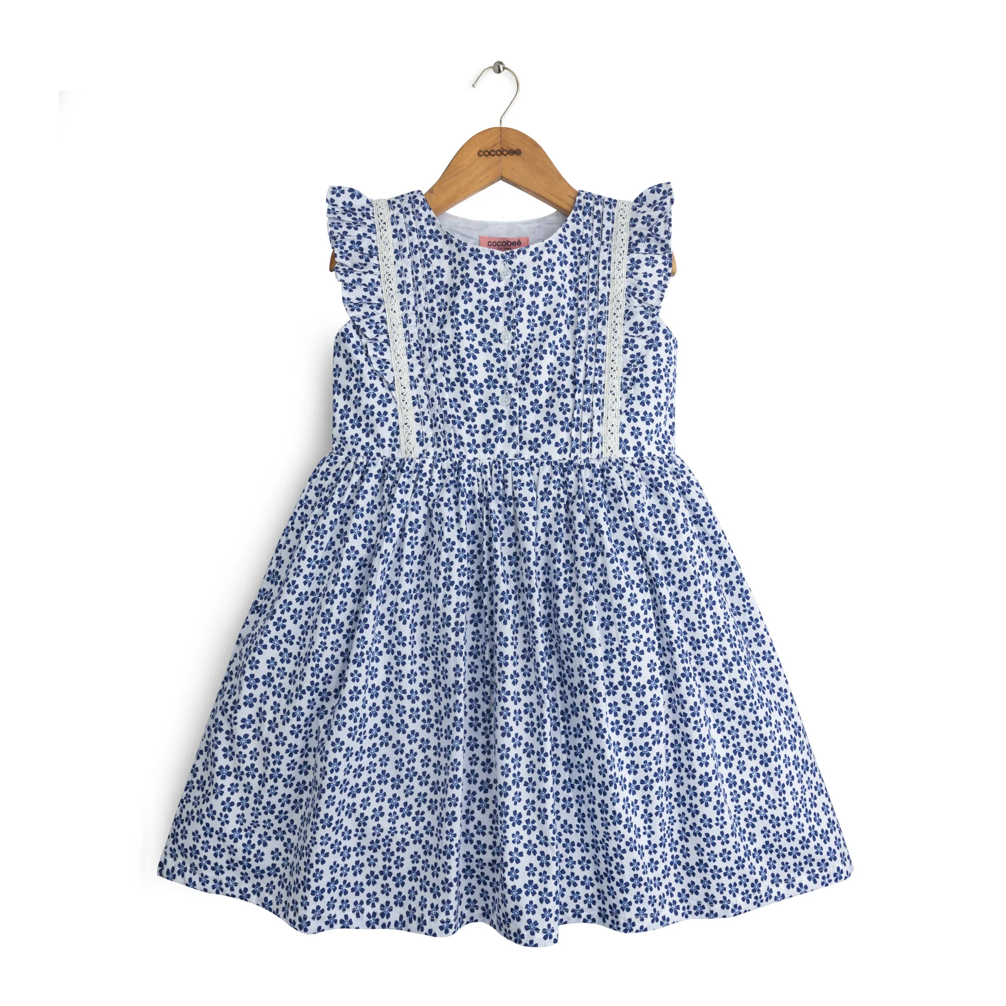 Azure Ruffle Printed Top