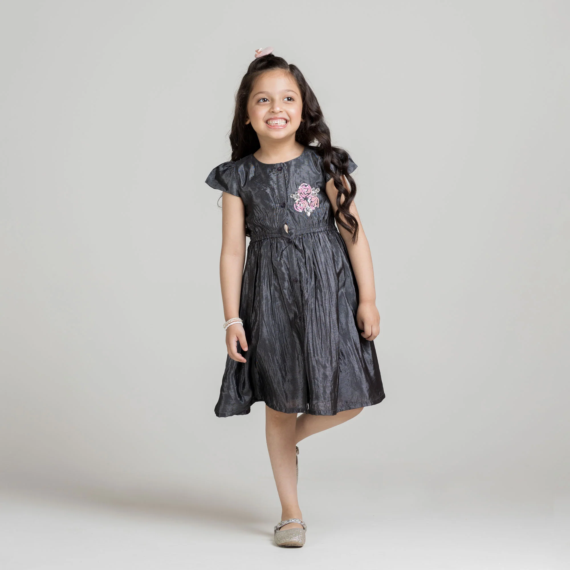 Charcoal Party Dress Frock