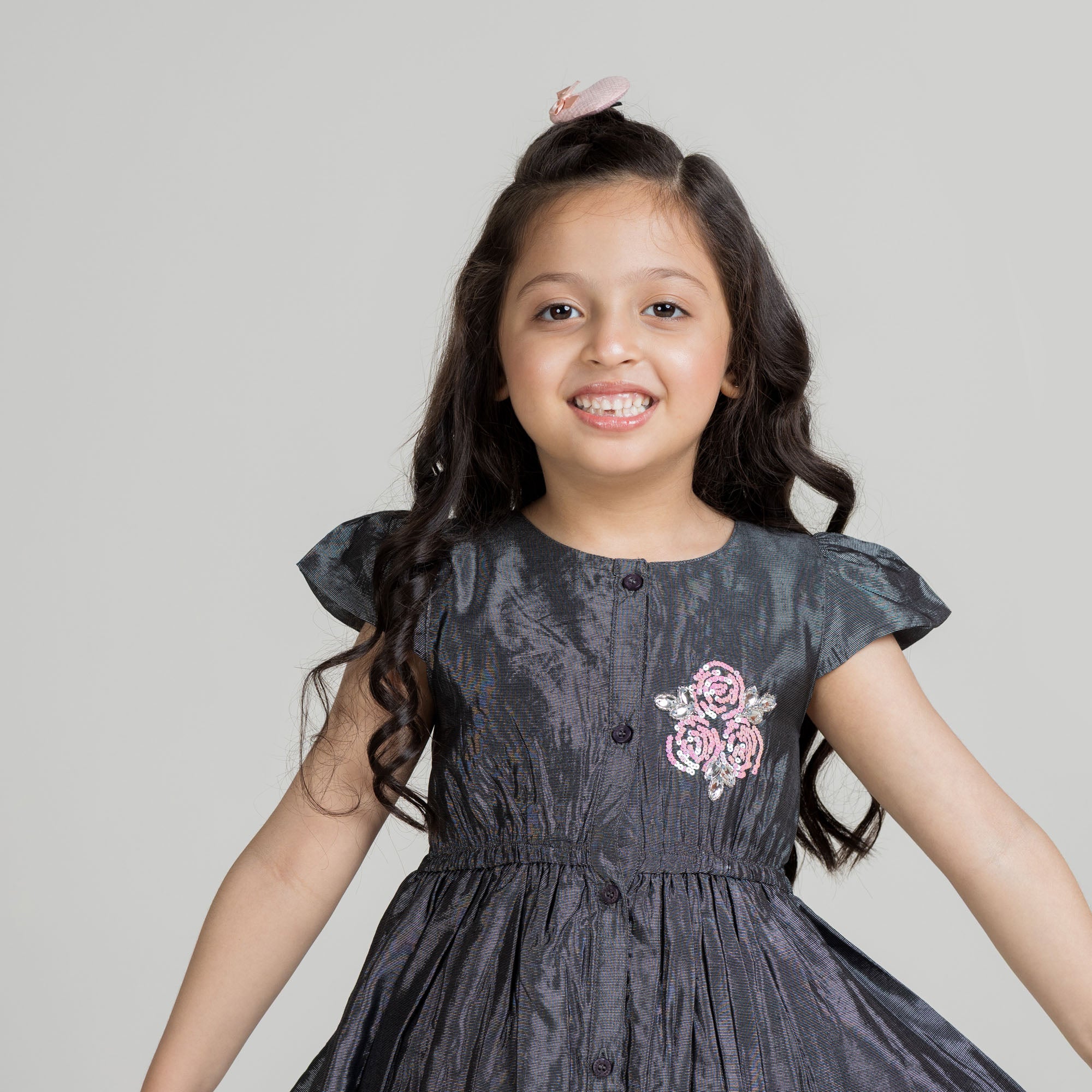 Charcoal Party Dress Frock - Image 4