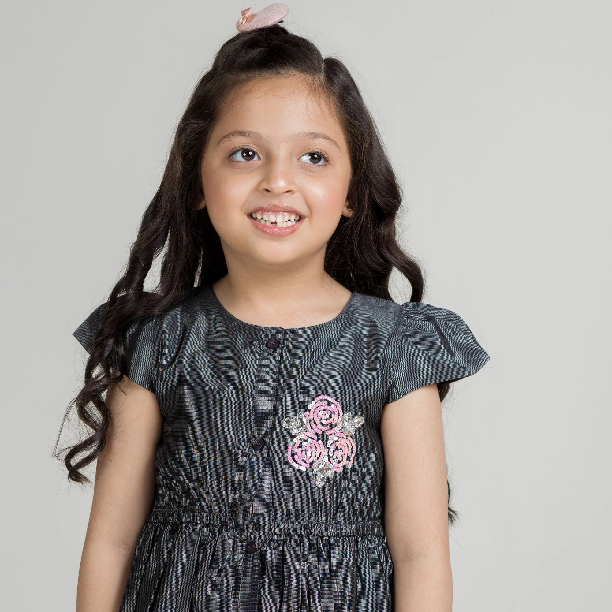 Charcoal Party Dress Frock - Image 5