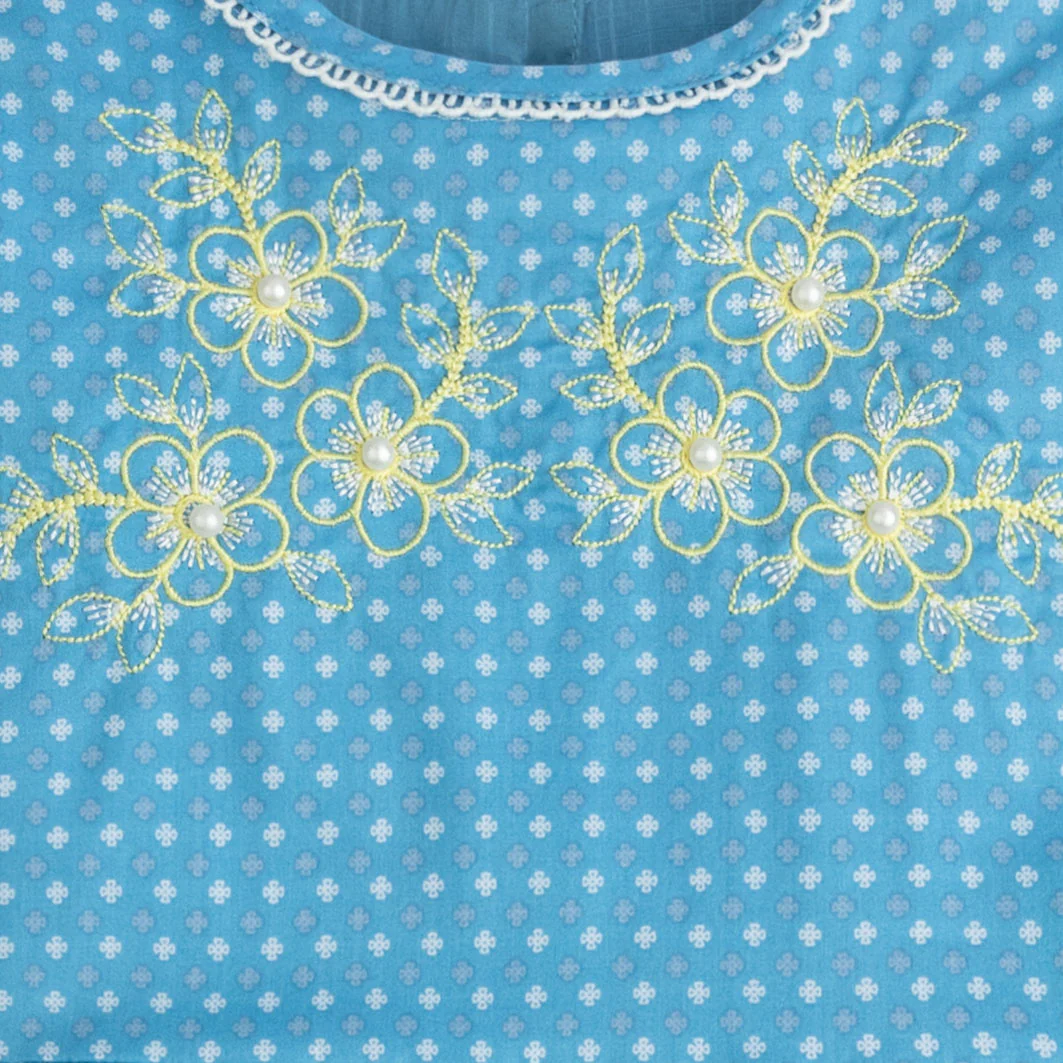 Springily Sky Embroidered Frock - Image 7