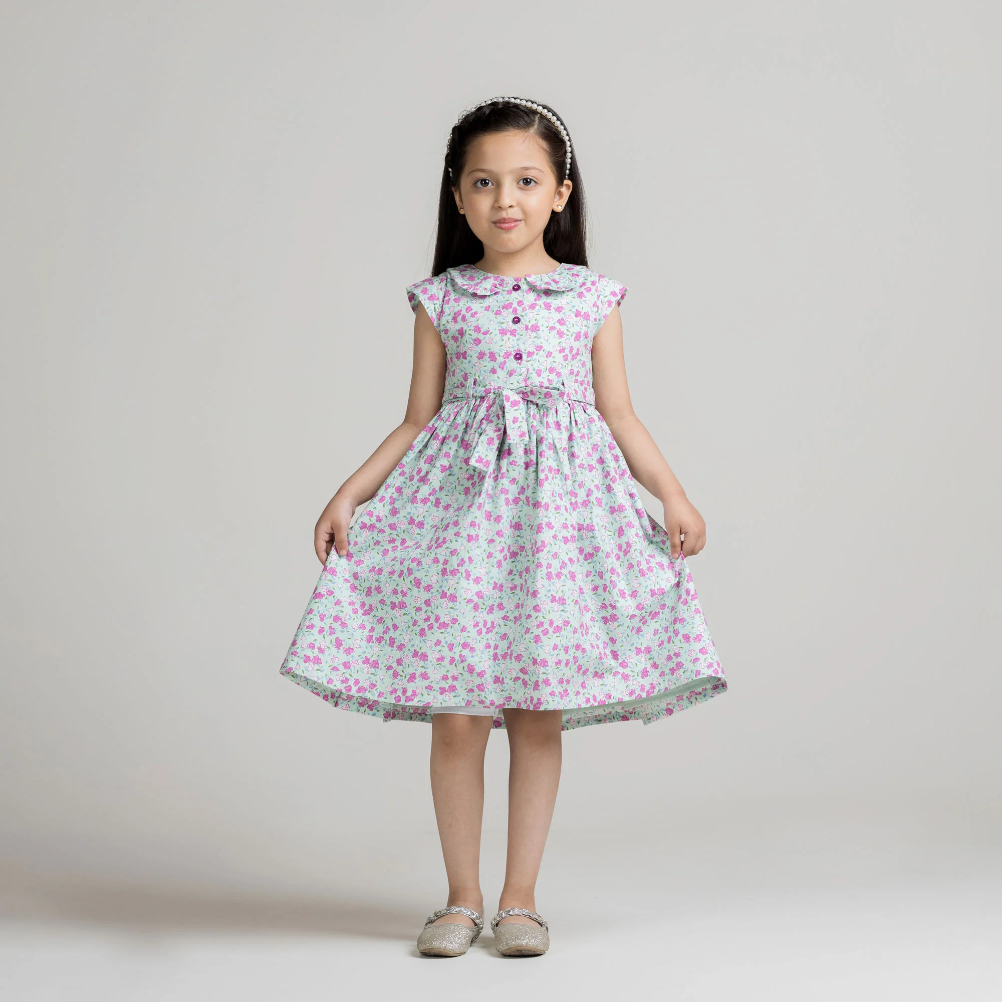 Pink Floral Printed Frock