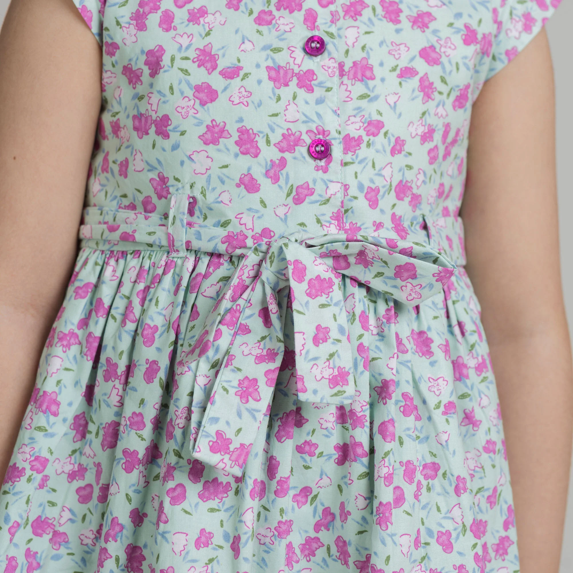 Pink Floral Printed Frock - Image 6