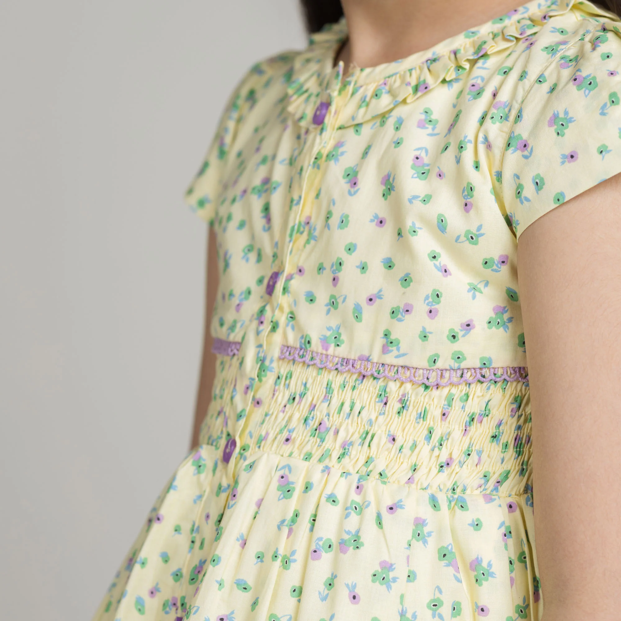 Light Yellow Floral Printed Frock - Image 5