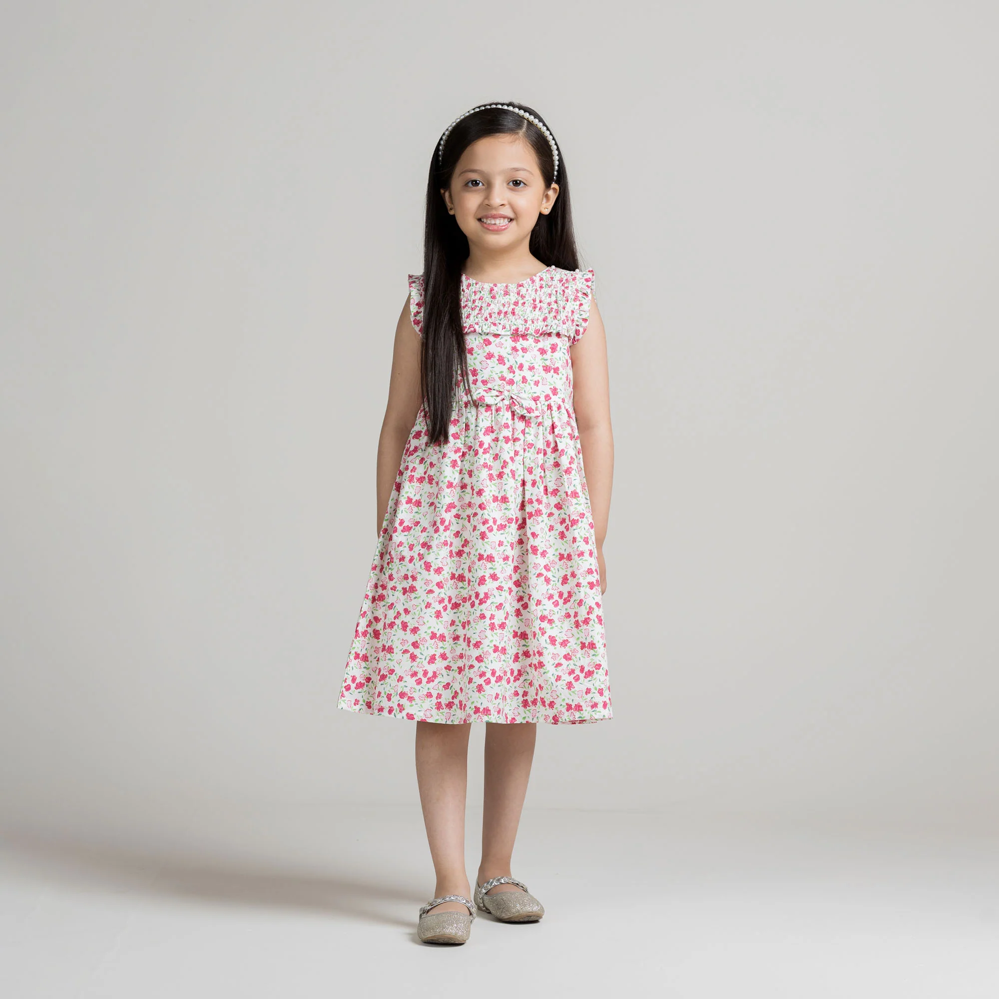 Pink Floral Smocked Frock