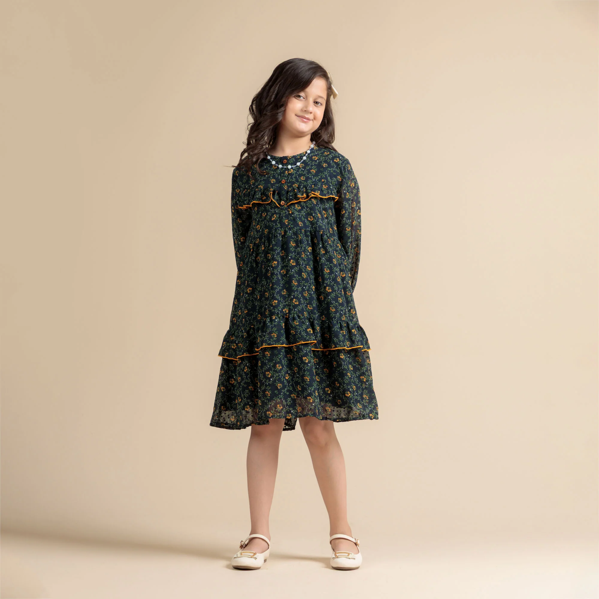 Ruffle Trim Floral Frock - Image 2