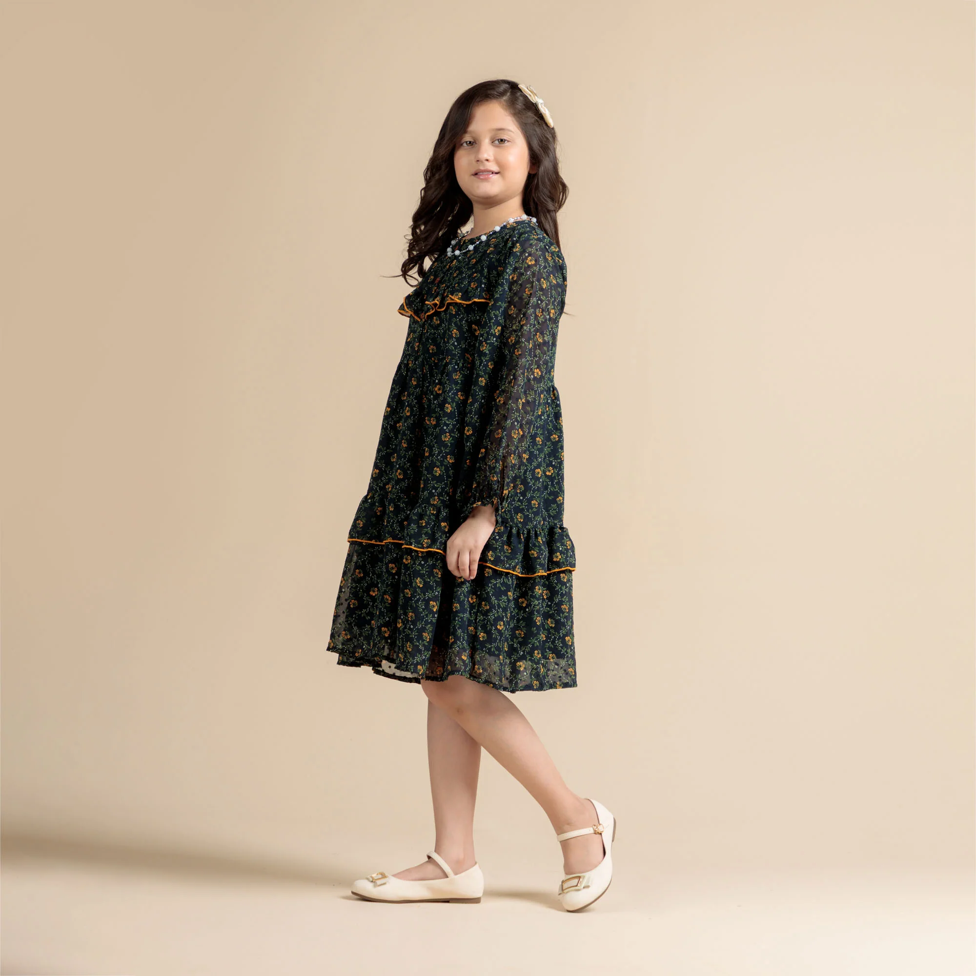 Ruffle Trim Floral Frock - Image 3