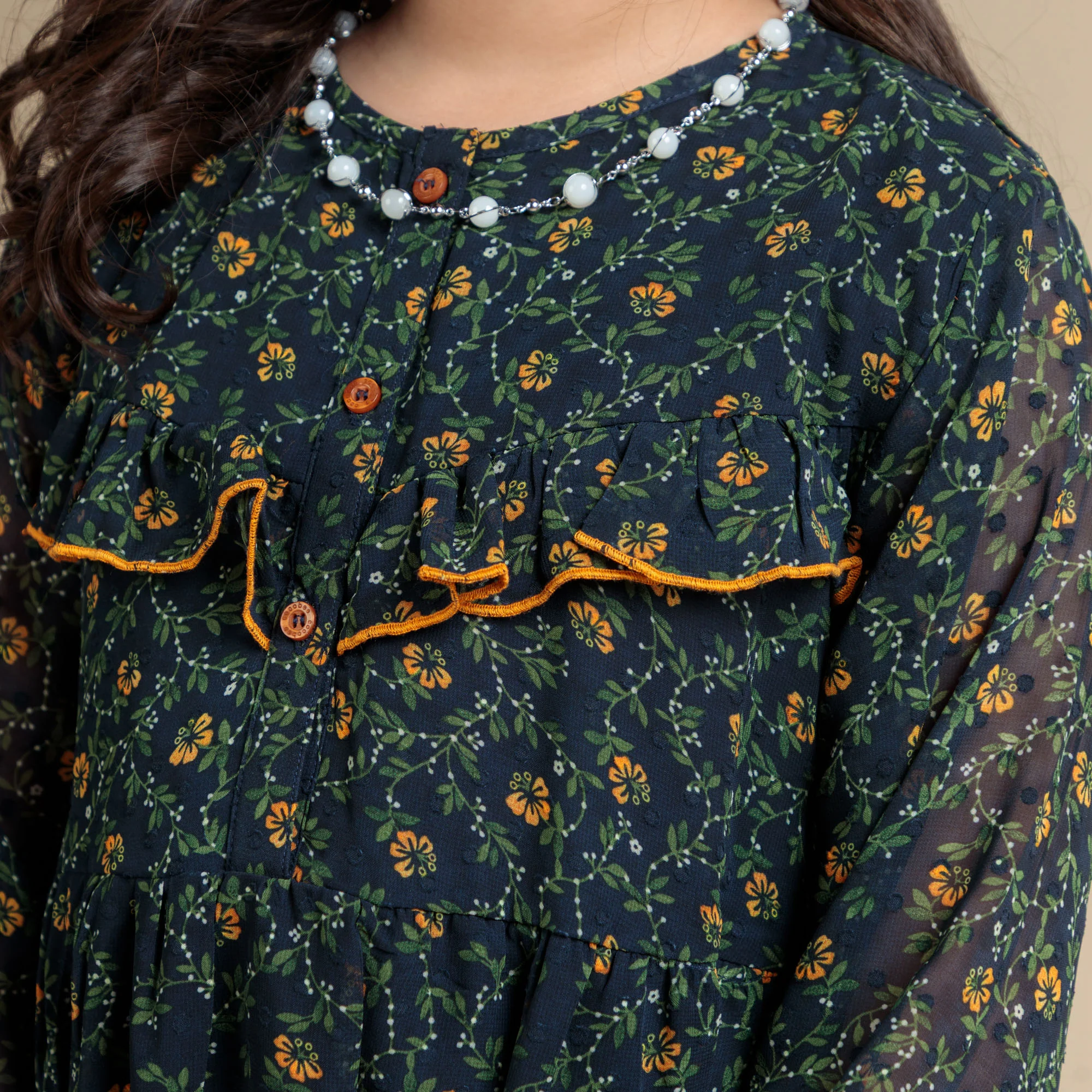 Ruffle Trim Floral Frock - Image 5
