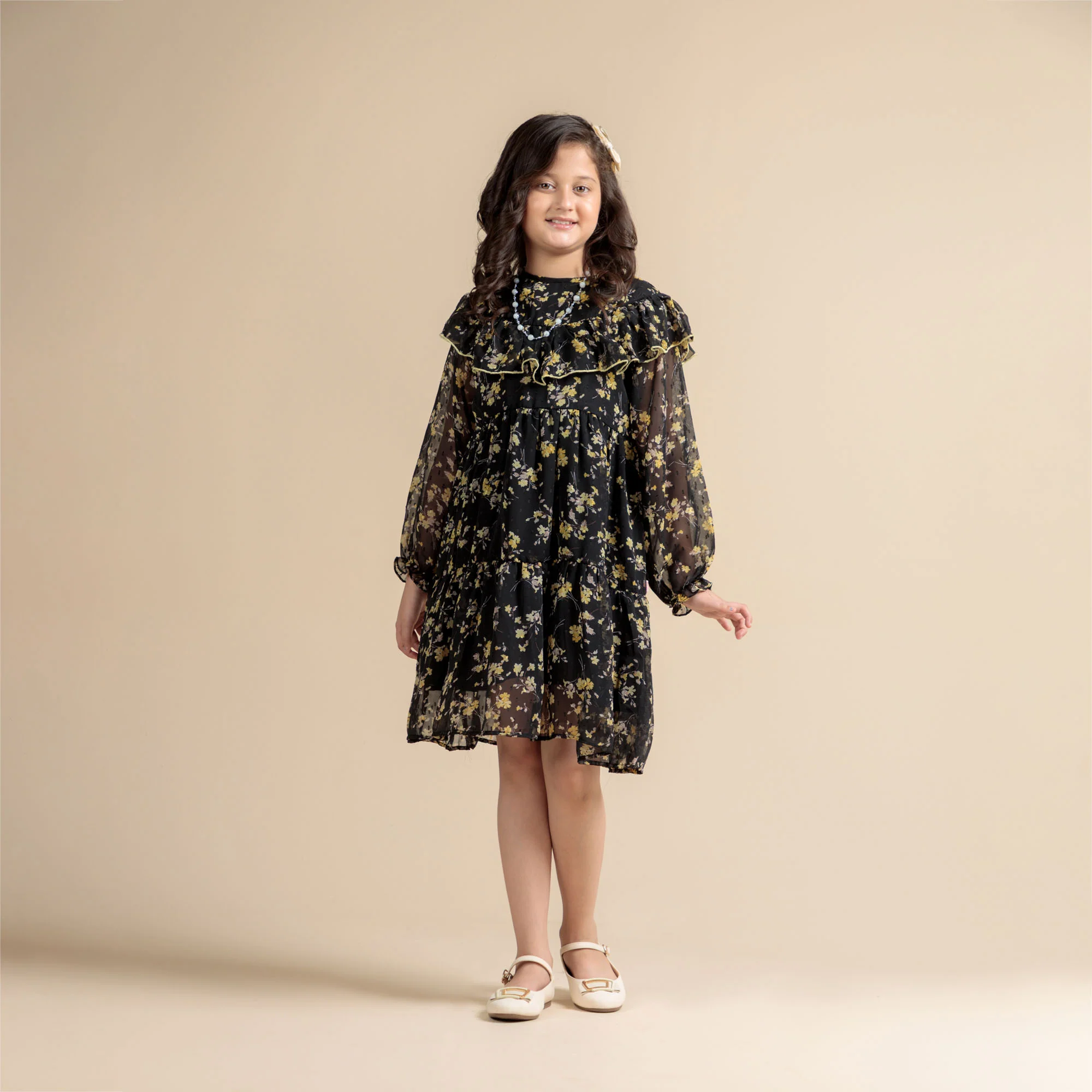 Black Dust Floral Frock - Image 2