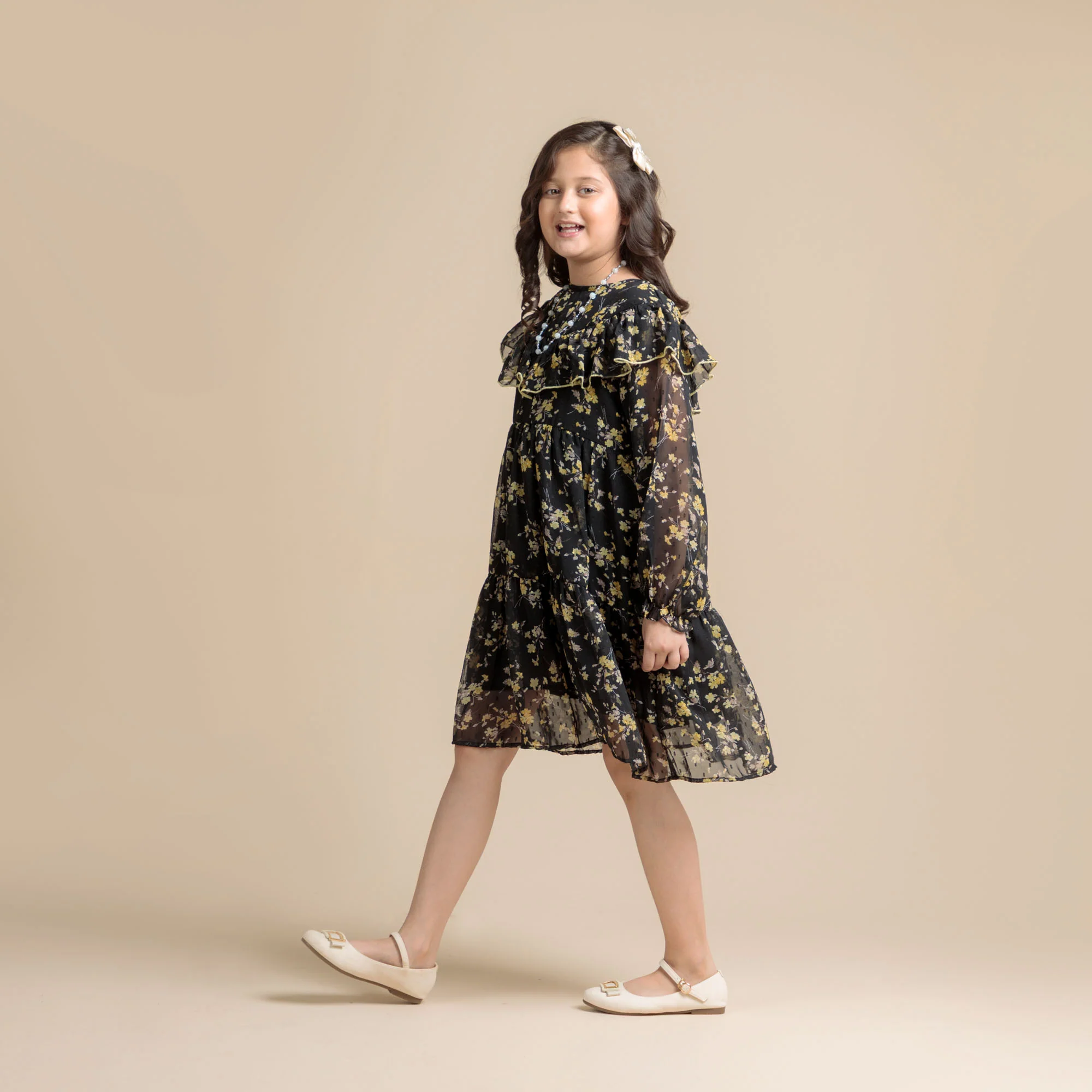 Black Dust Floral Frock - Image 4