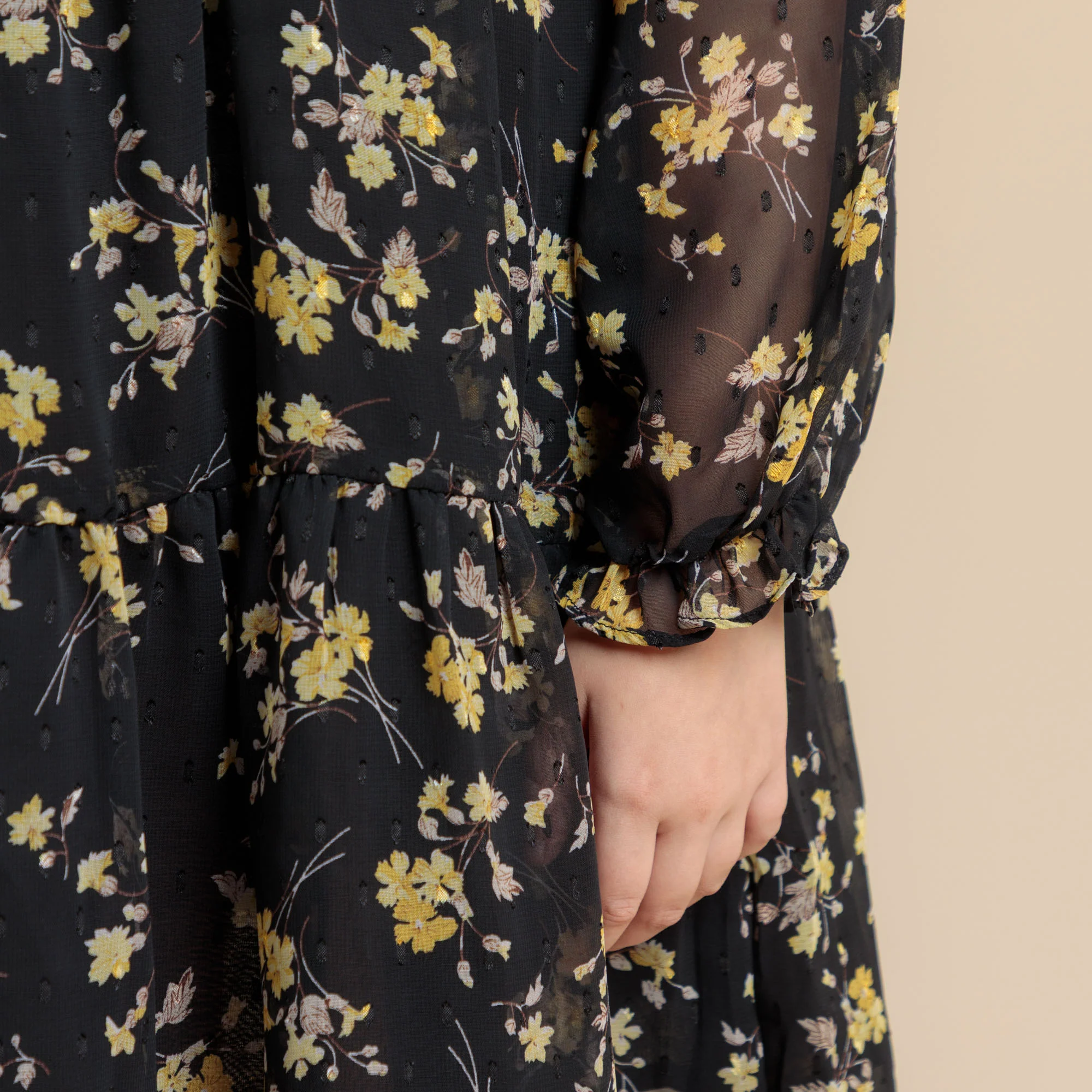 Black Dust Floral Frock - Image 5