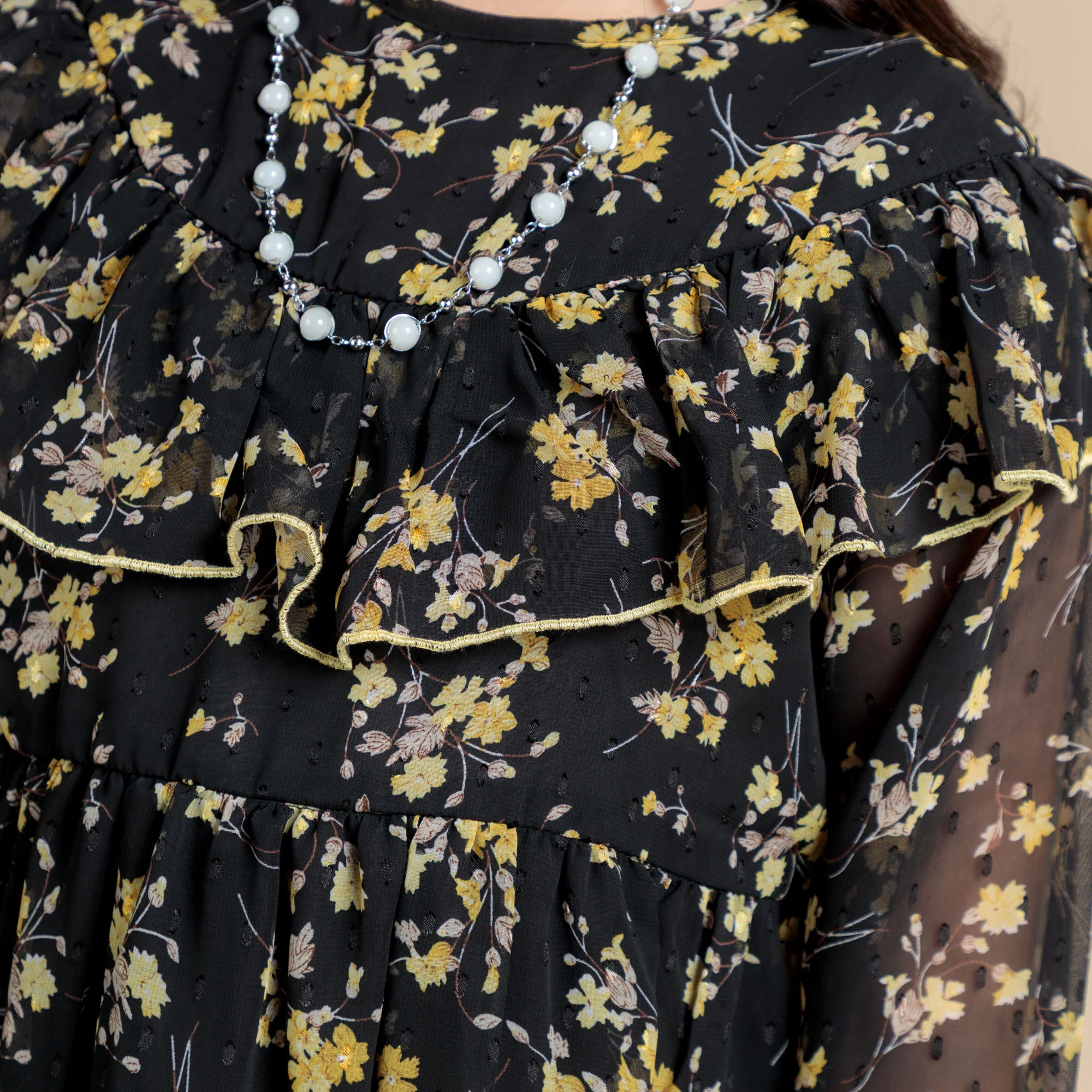 Black Dust Floral Frock - Image 9