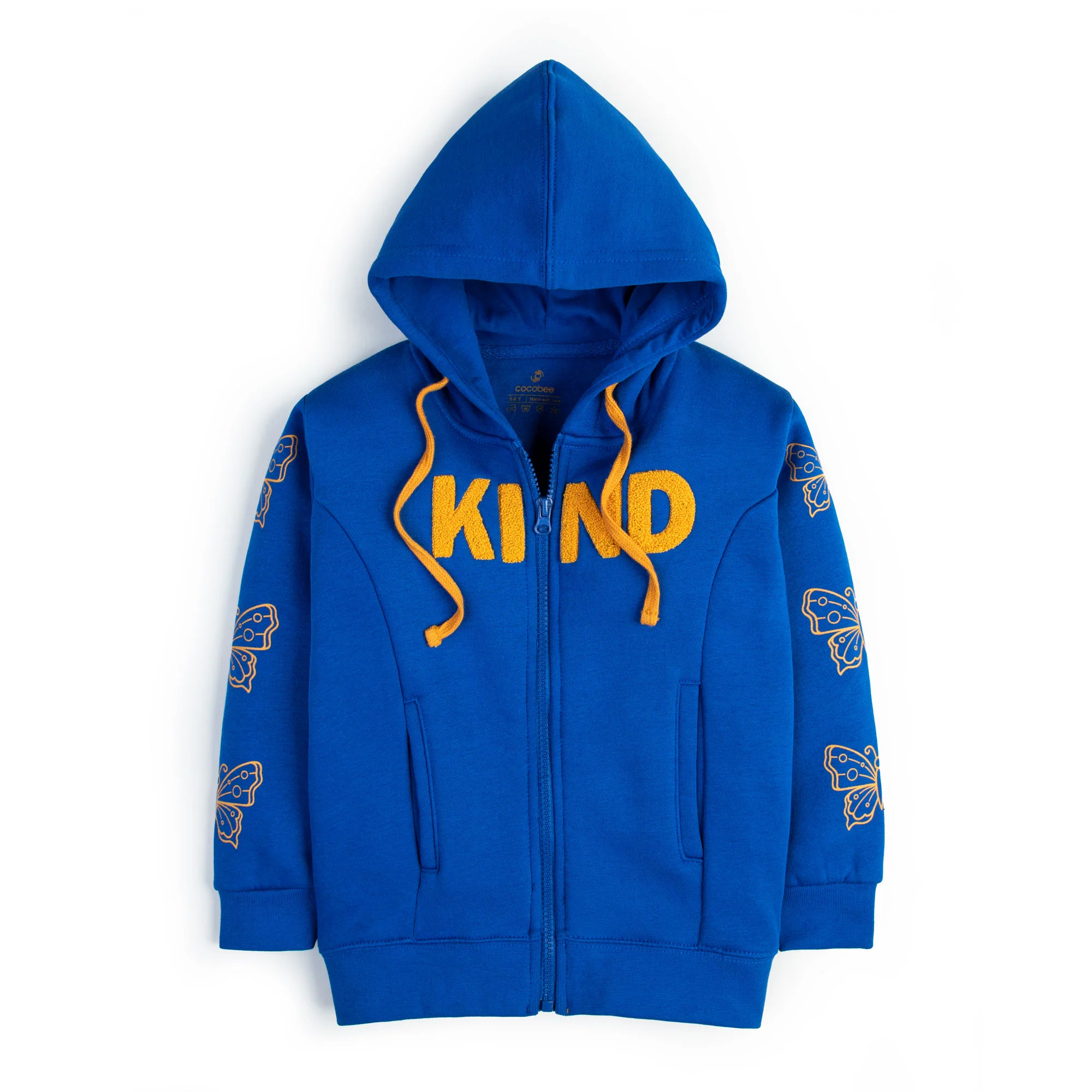 Electric Blue Screen-Printed Hoodie
