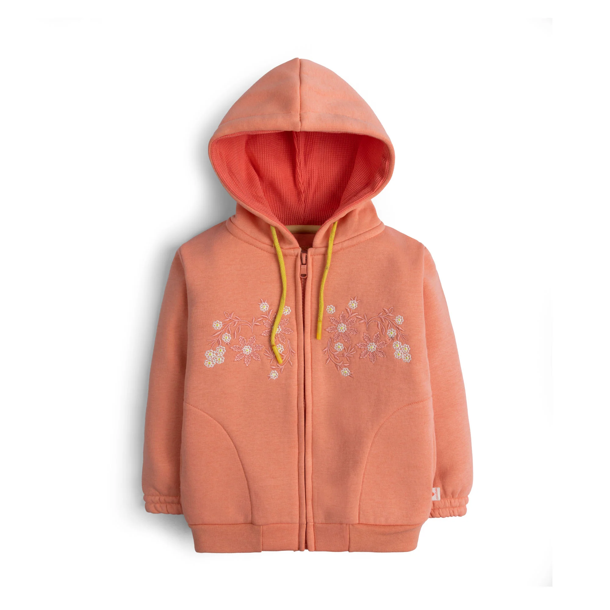Peachy Pink Embroidered Hoodie