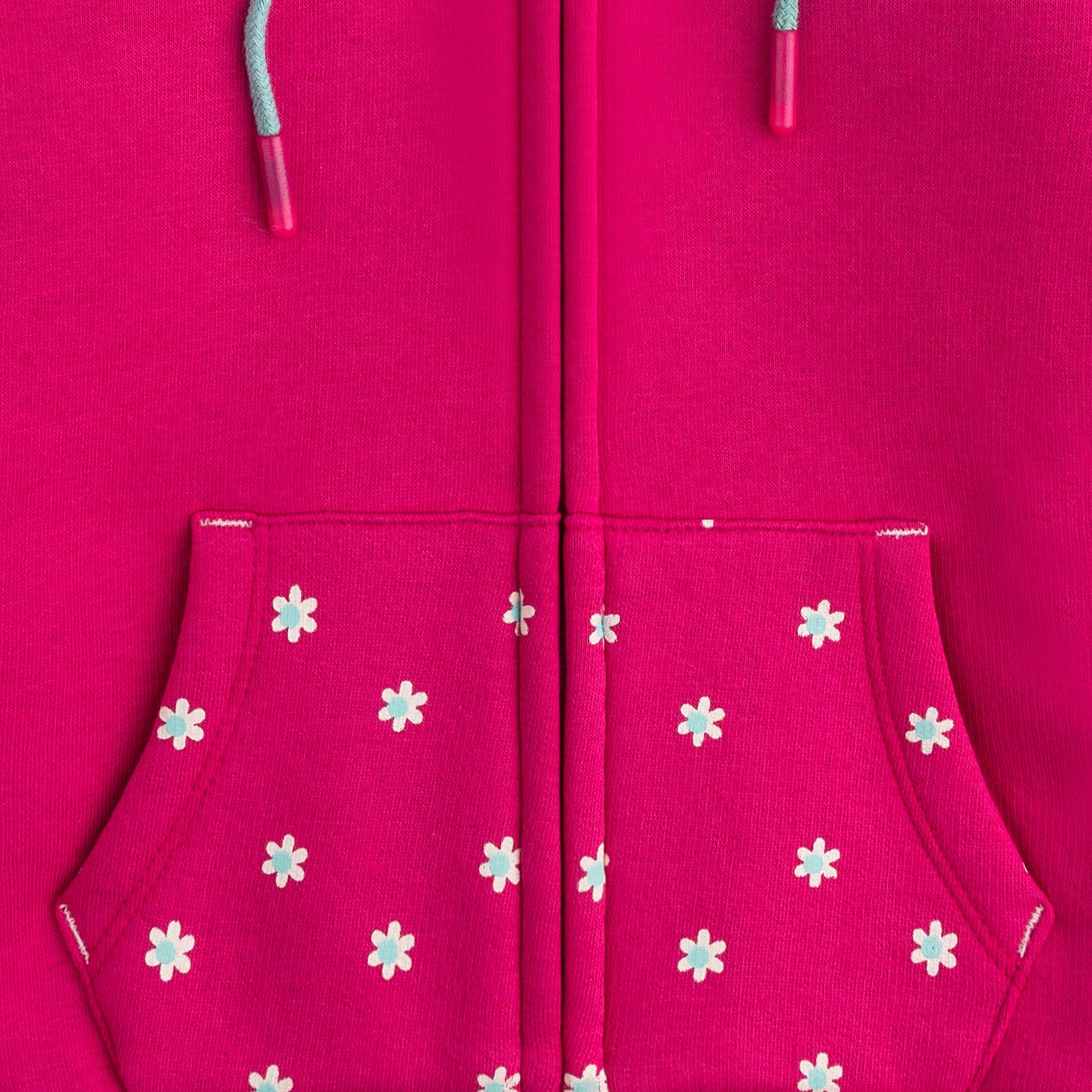 Floral Pink Zipper Hoodie - Image 2