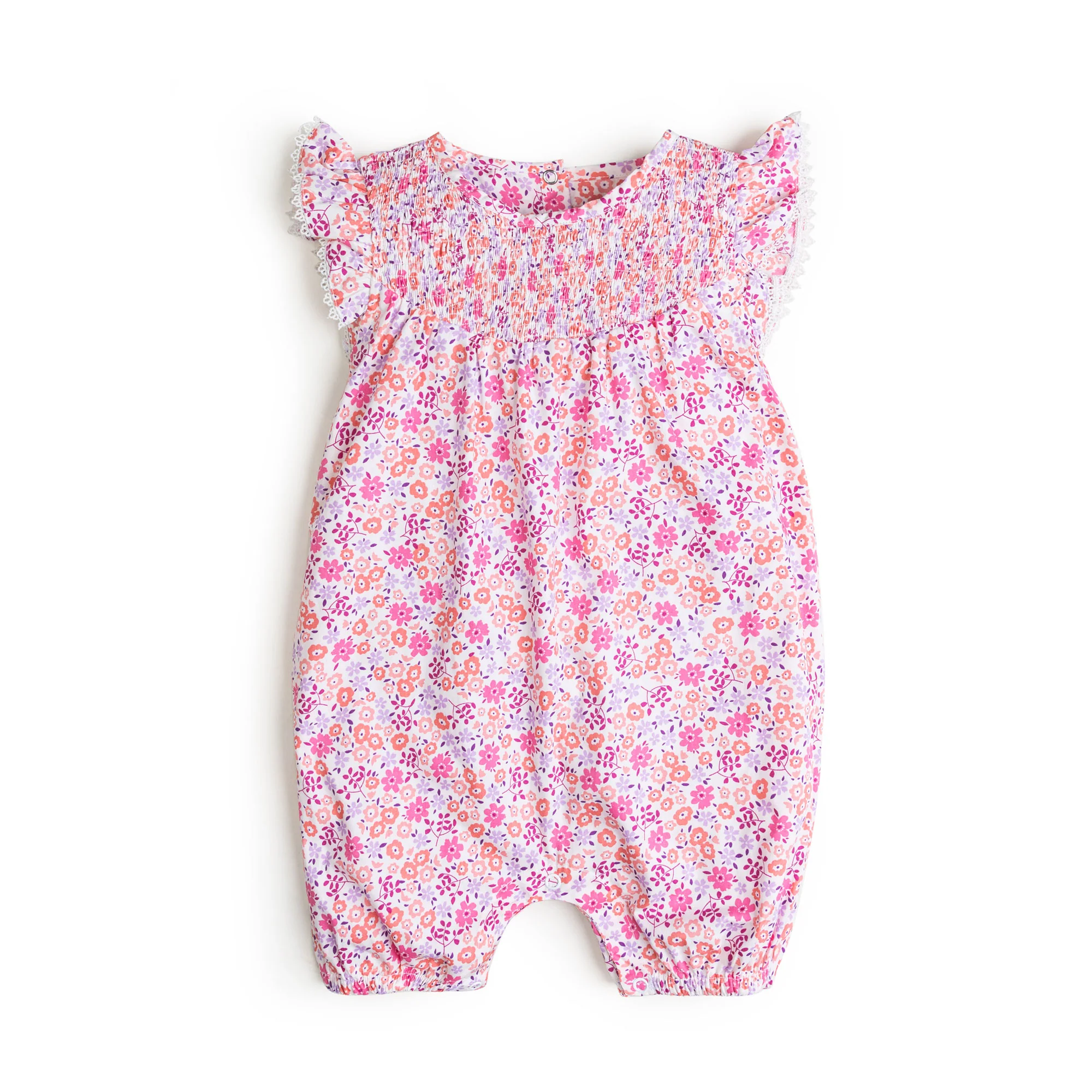 Floral Printed Smocked Romper
