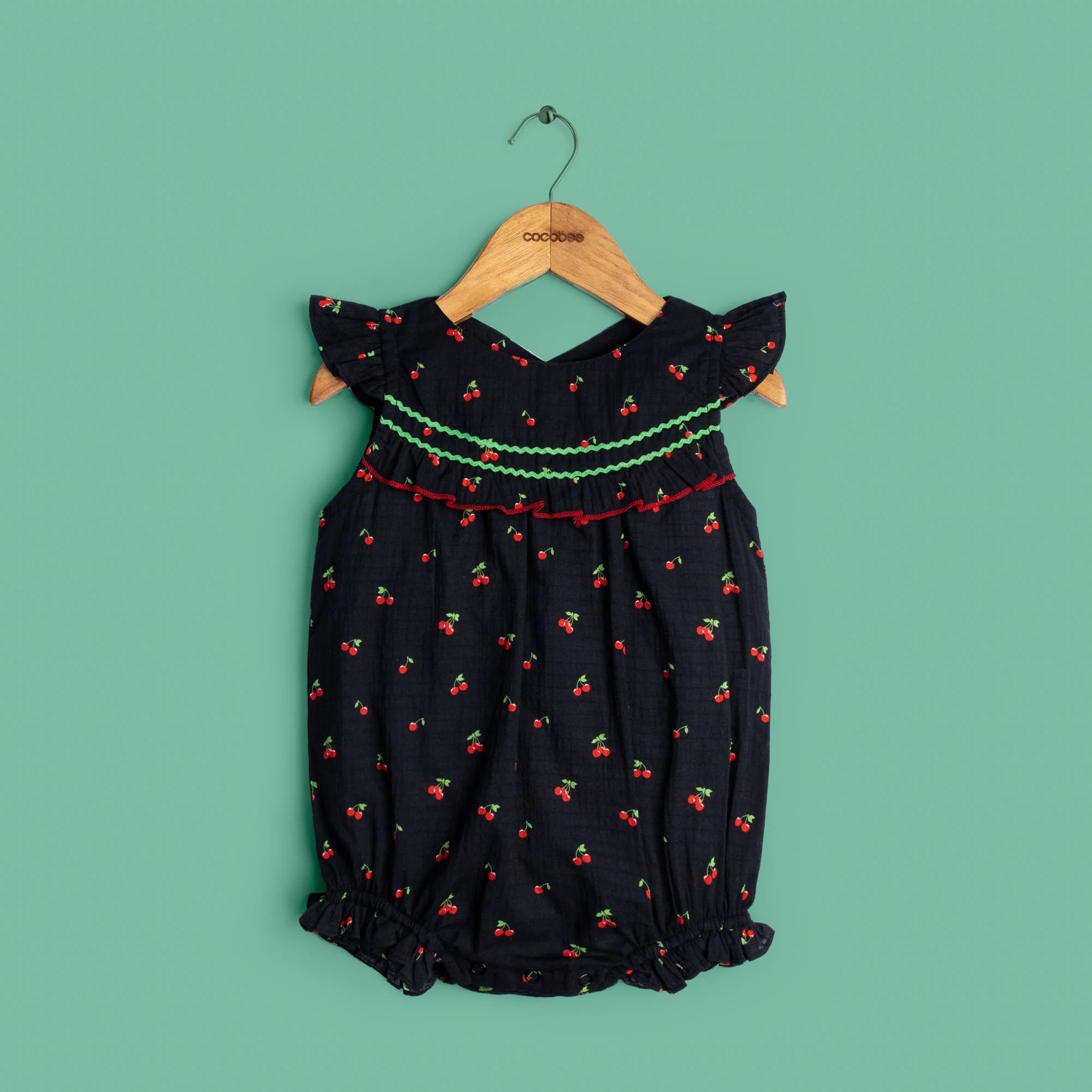 Cherry Black Romper