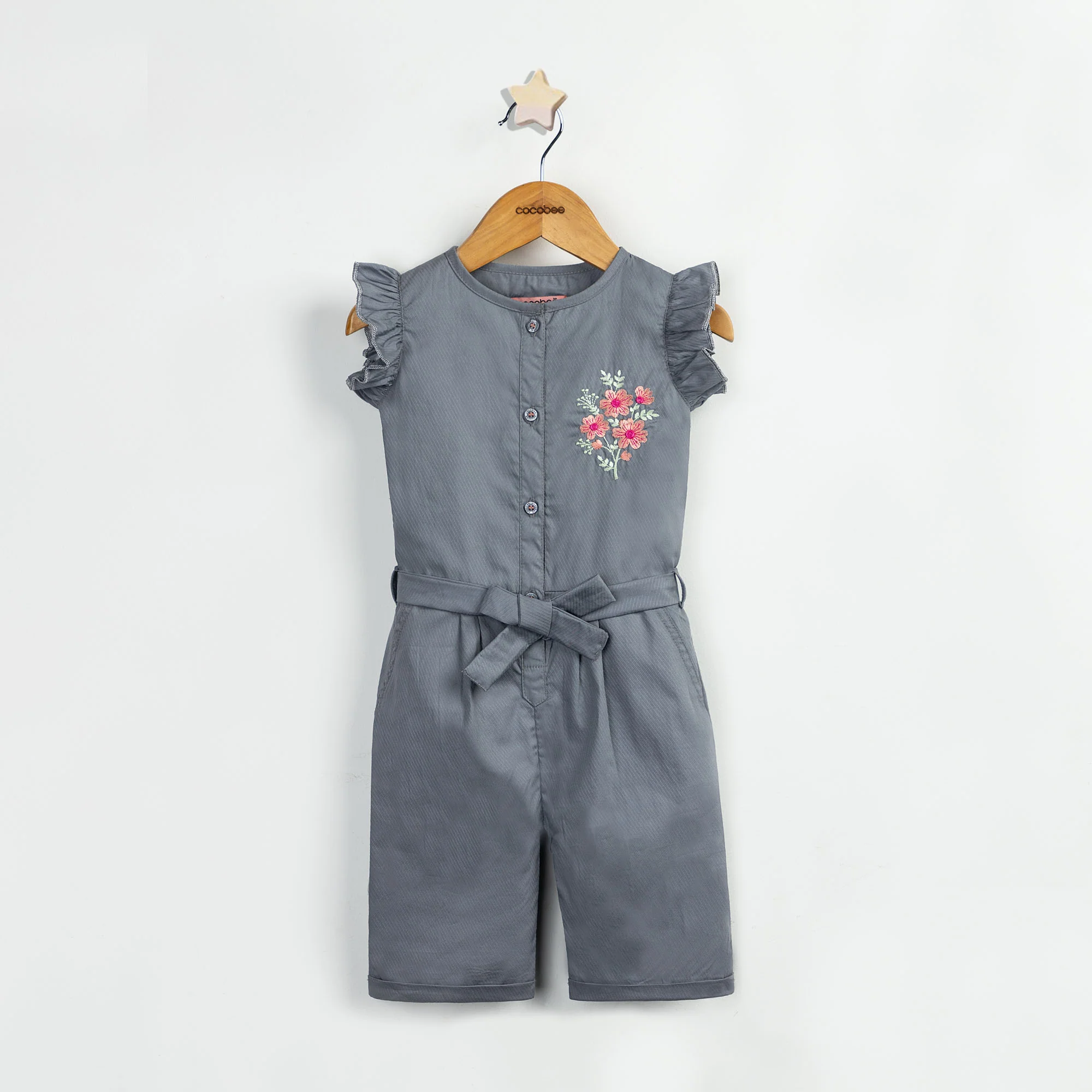 Slat Grey Embroidered Jumpsuit
