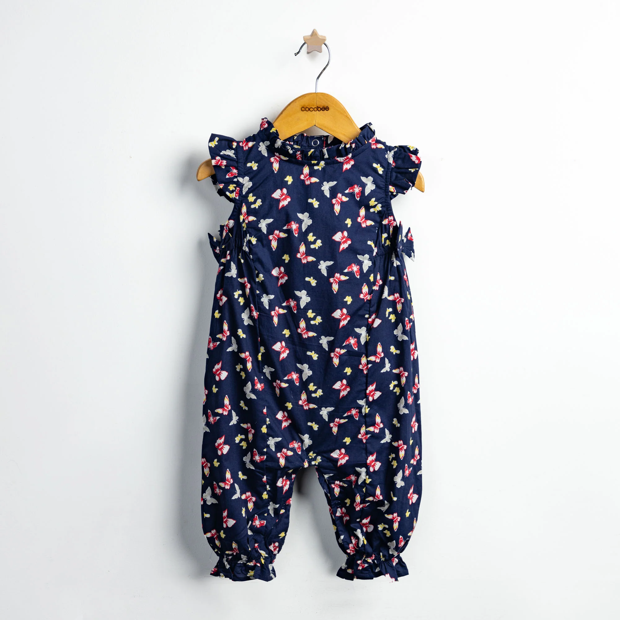 Frilly Blue Printed Romper