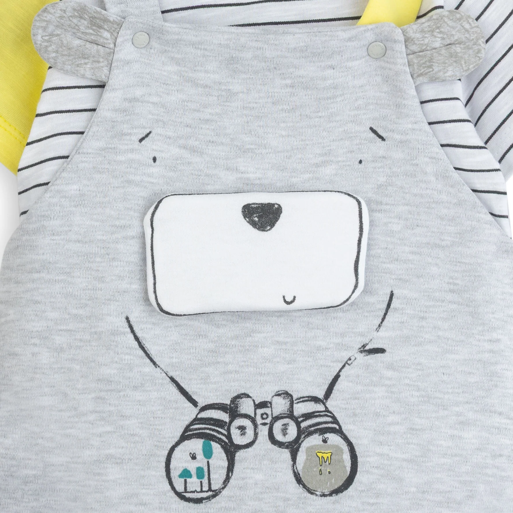 Cuddly Grey Dungaree Set - Image 2