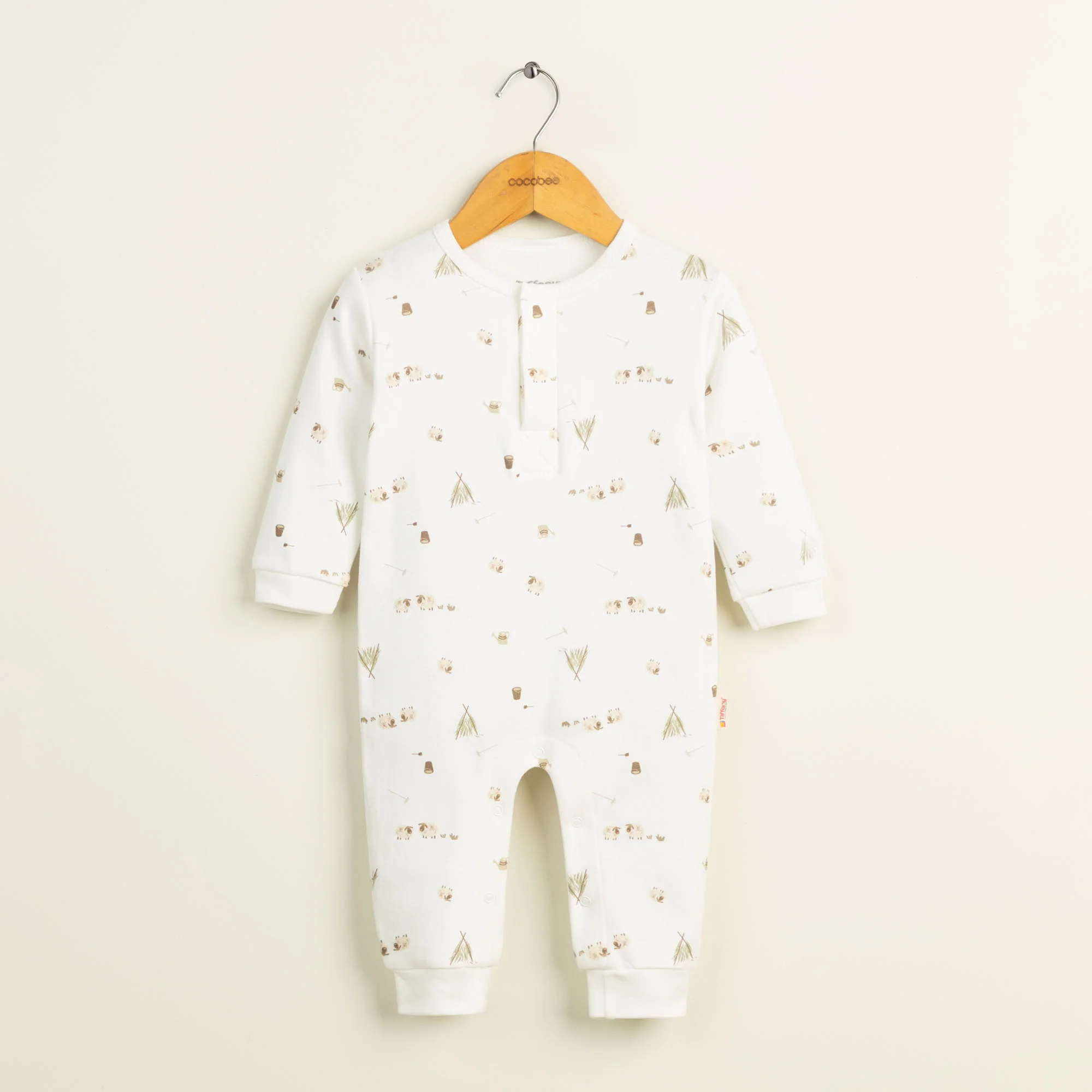 White Safari Print Romper