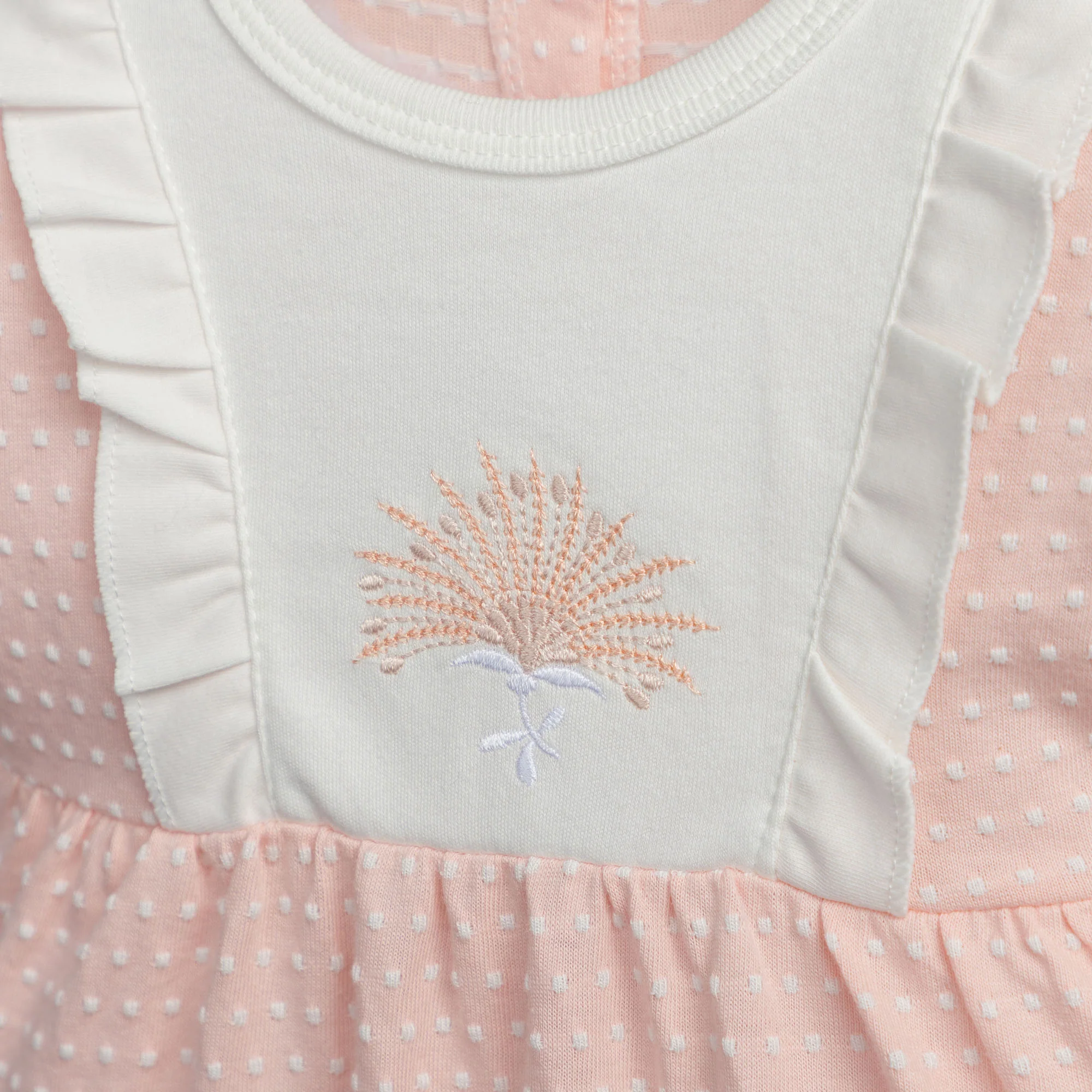 Pastel Pink Embroidered Romper - Image 2