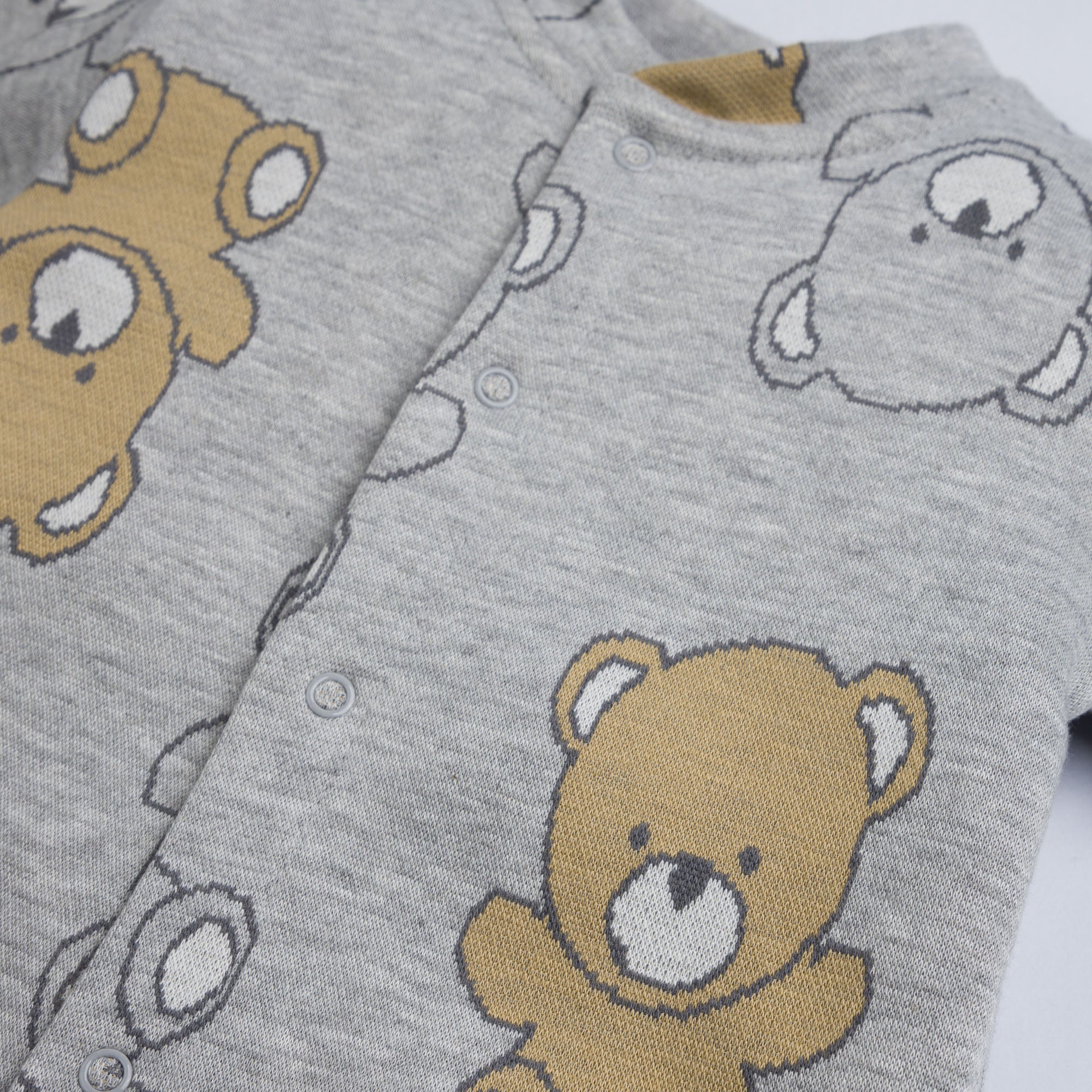 Printed Grey Footie Romper - Image 2