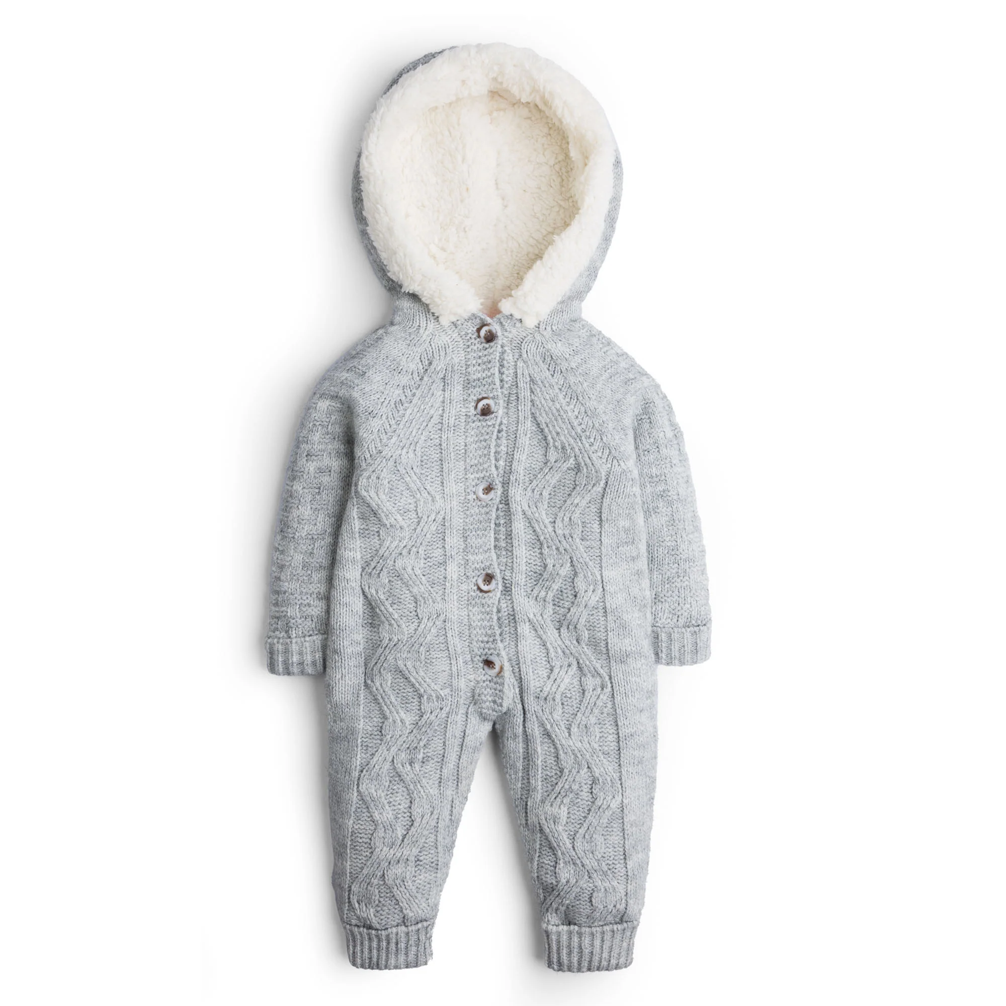 Infant Greyish Hooded Romper