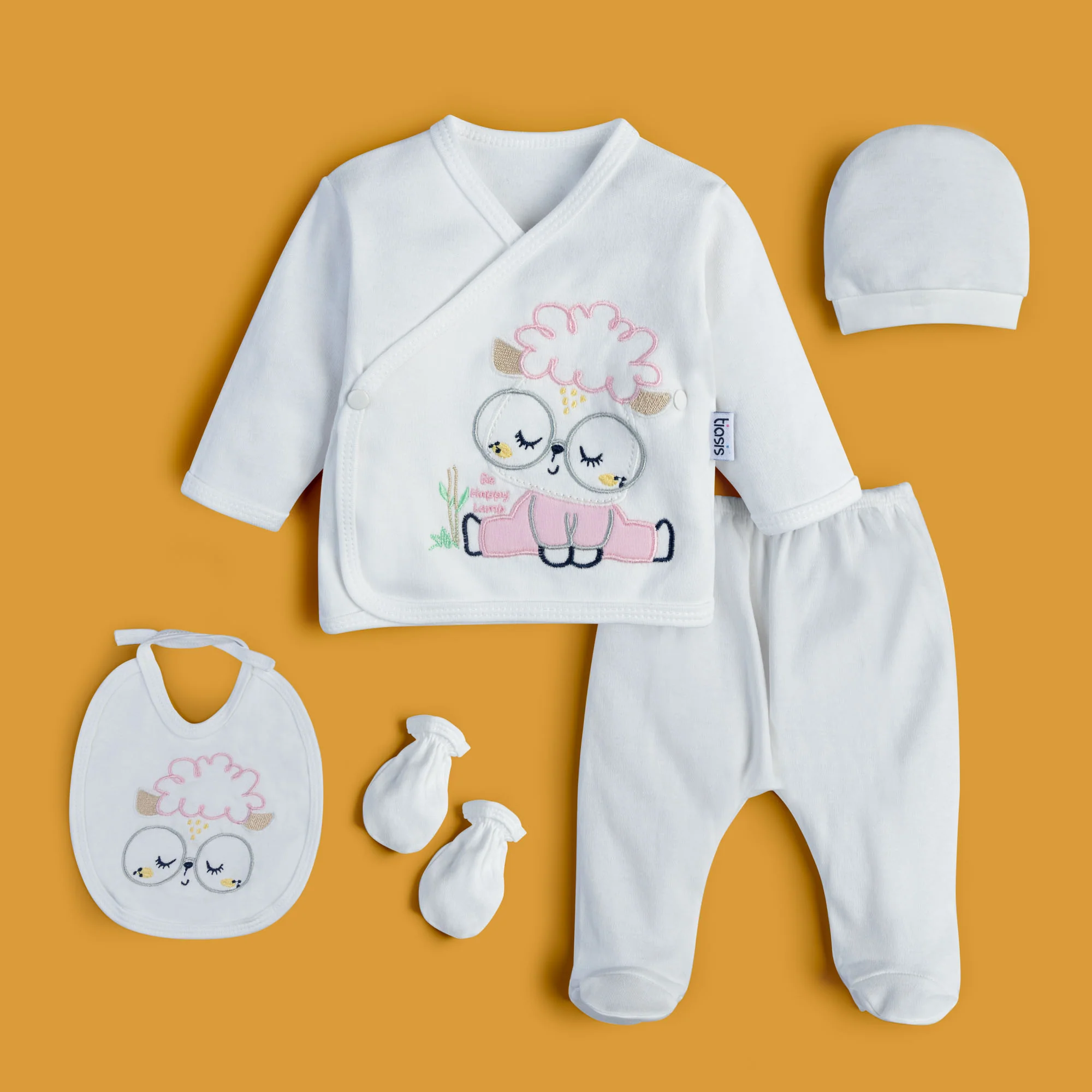 Infant White Embroidered Five Pack