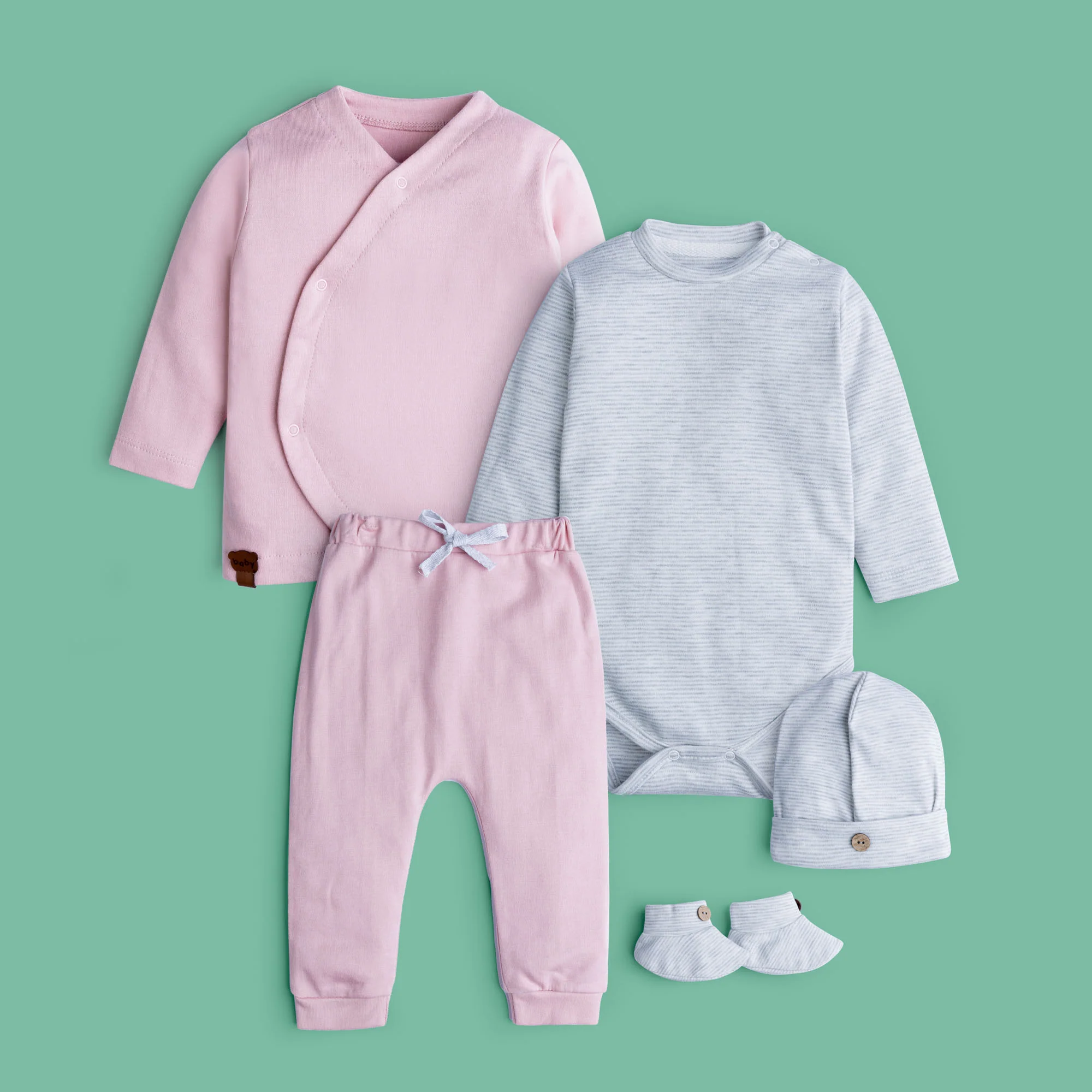 Baby Pink 5-pack Bodysuit set